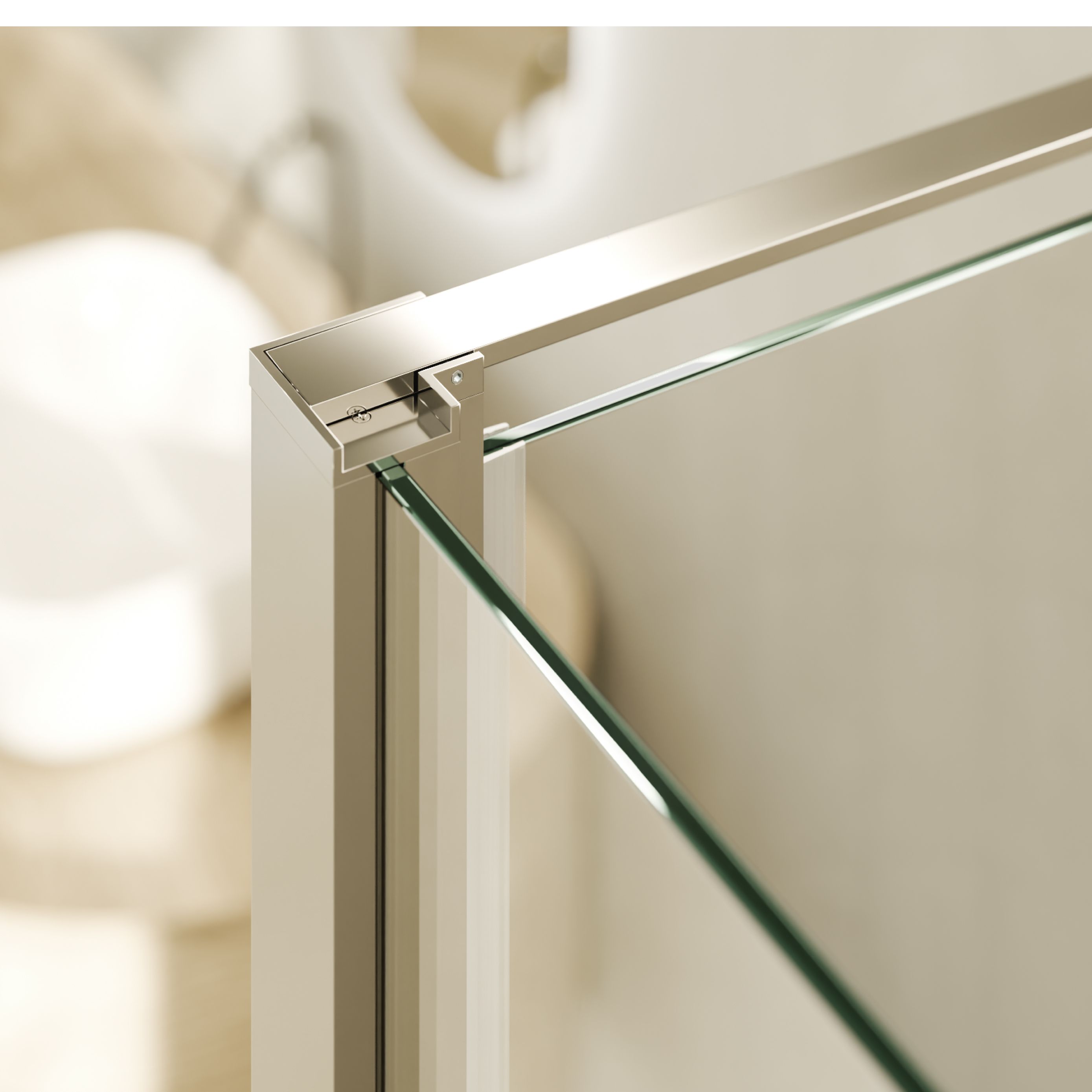 Front-entry Nicole with folding door made of 8 mm tempered safety glass. Nicole – Fronteinstieg mit Klapptür aus 8 mm ESG Sicherheitsglas