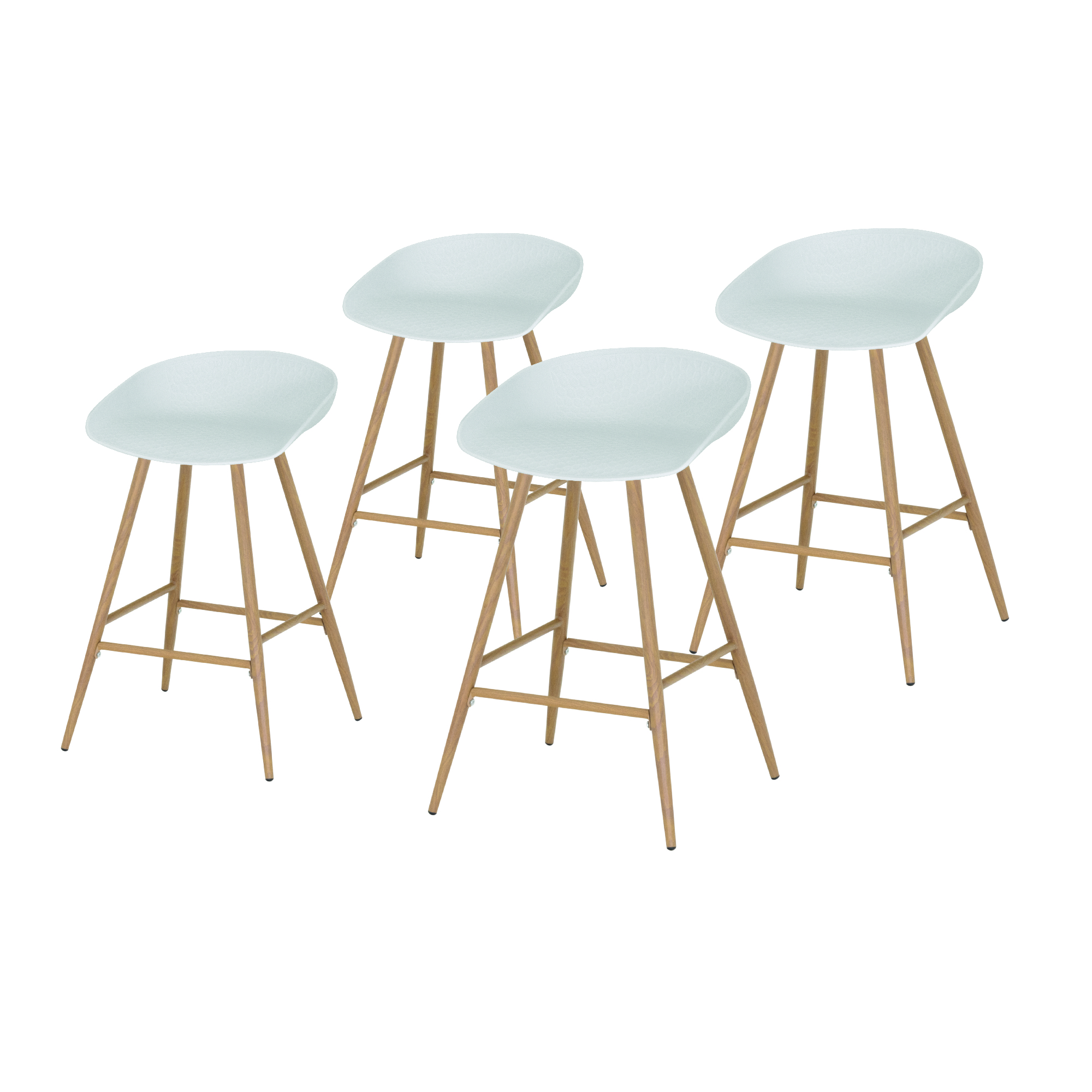 Design Barhocker Pollok in Holzfarbe 4er Set Design Barhocker Pollok in Holzfarbe 4er Set