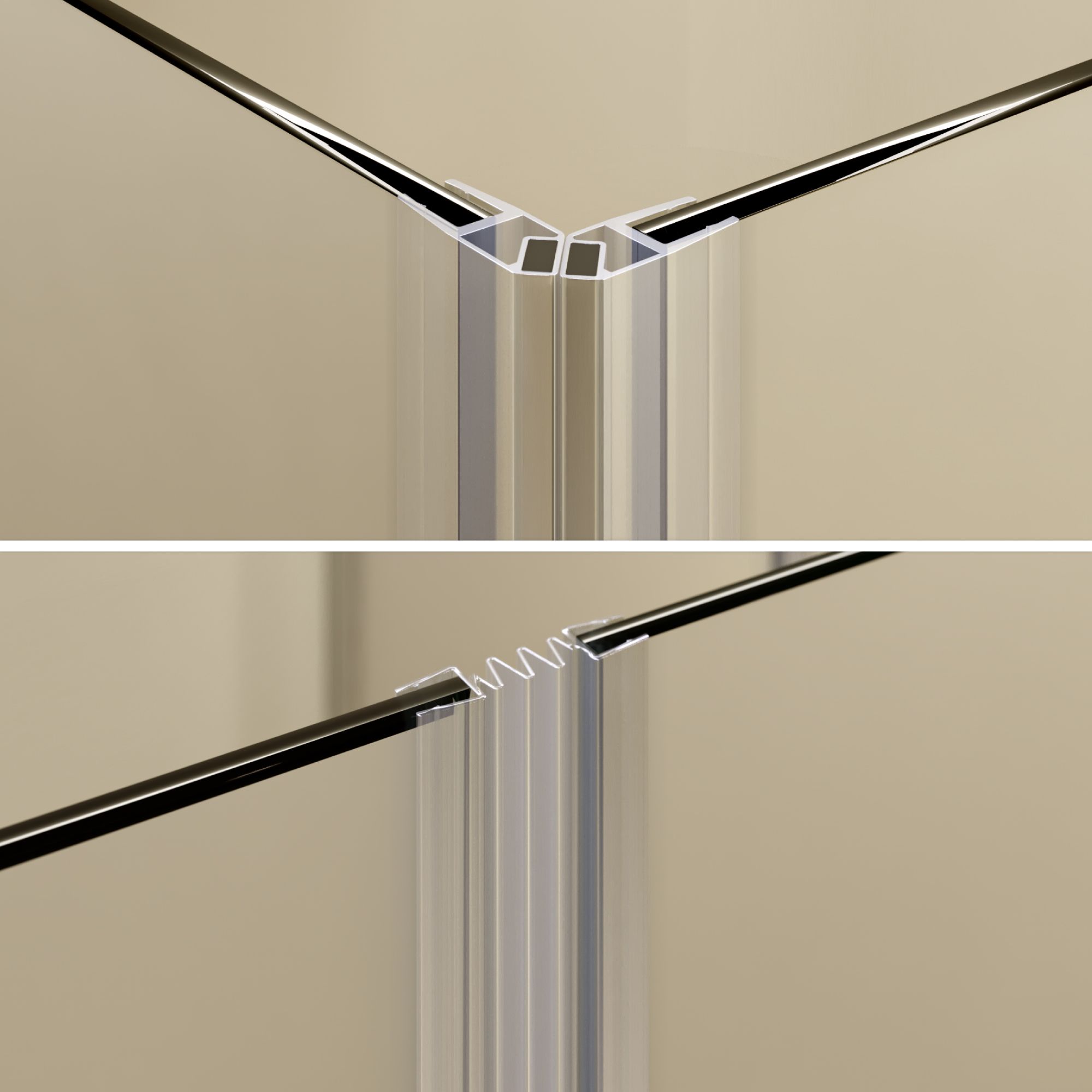 Corner Entry Alice with Folding Doors Made of Satinated ESG Safety Glass Corner Entry Alice with Folding Doors Made of Satinated ESG Safety Glass