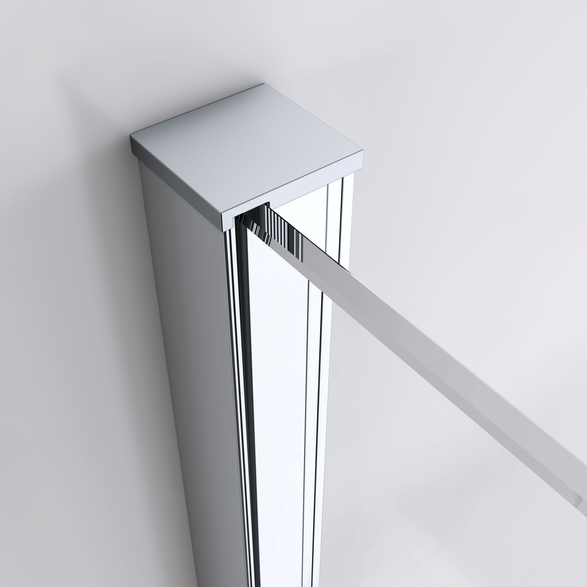 Shower Door Lara with Hinged Doors and Stainless Steel Handles, 68-104 cm, made of ESG Safety Glass