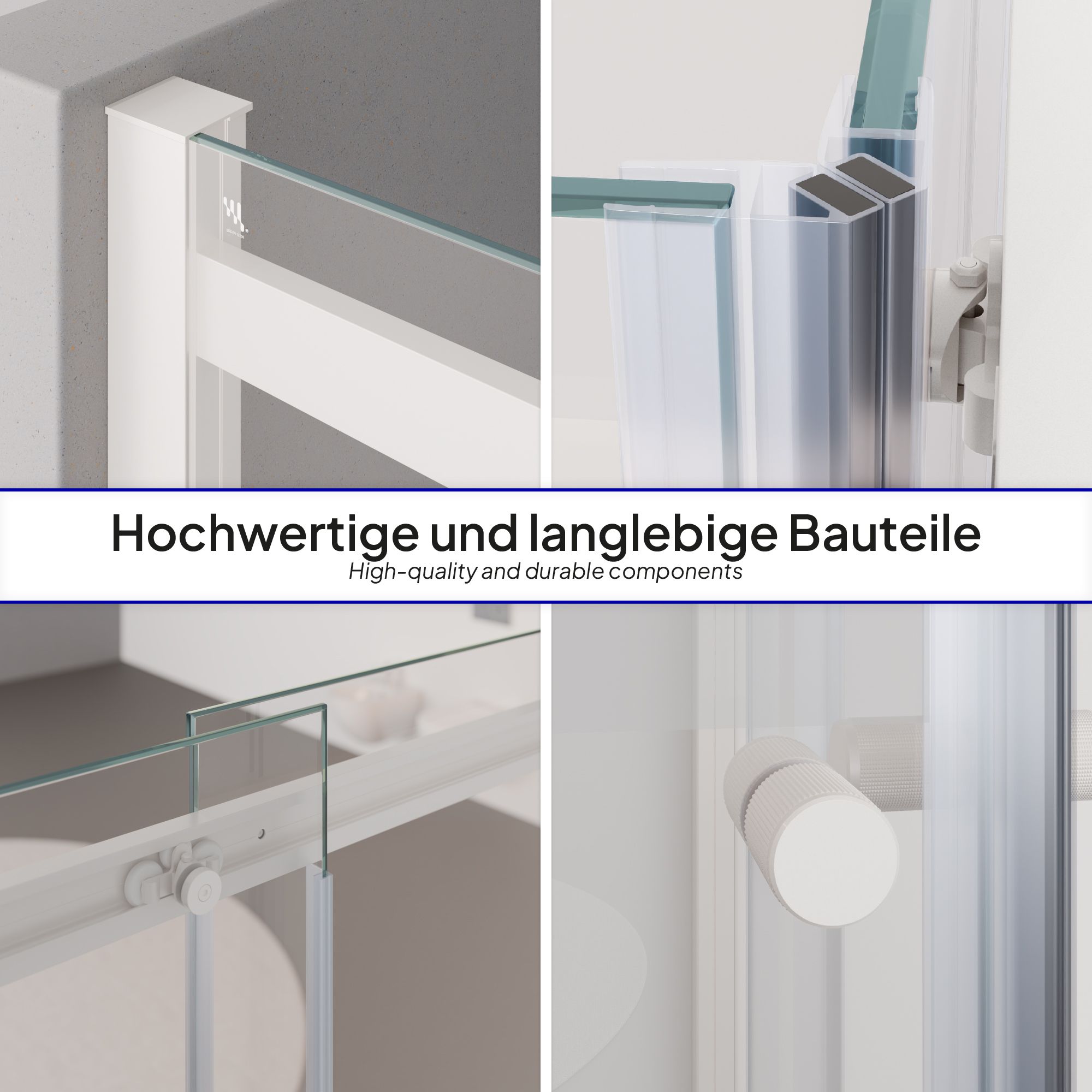 Corner Entry Kaylee WHITE with Sliding Doors made of ESG Safety Glass