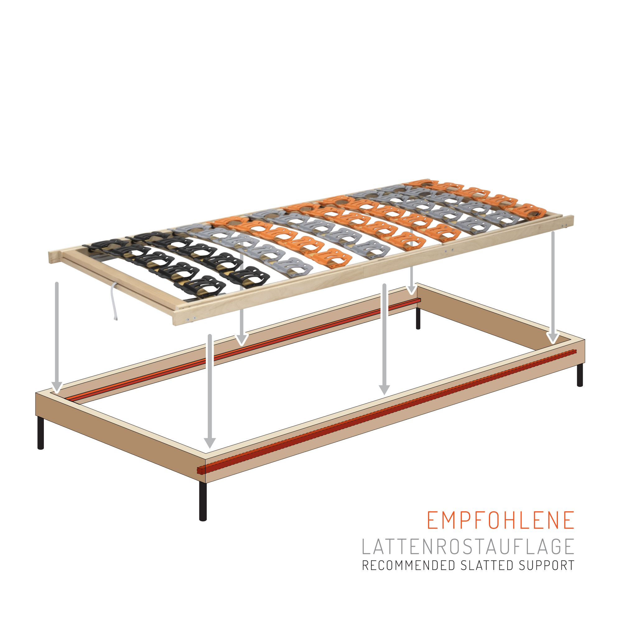 Slatted Frame TFlex50KF with 7 Zones and Adjustable Head and Foot Sections