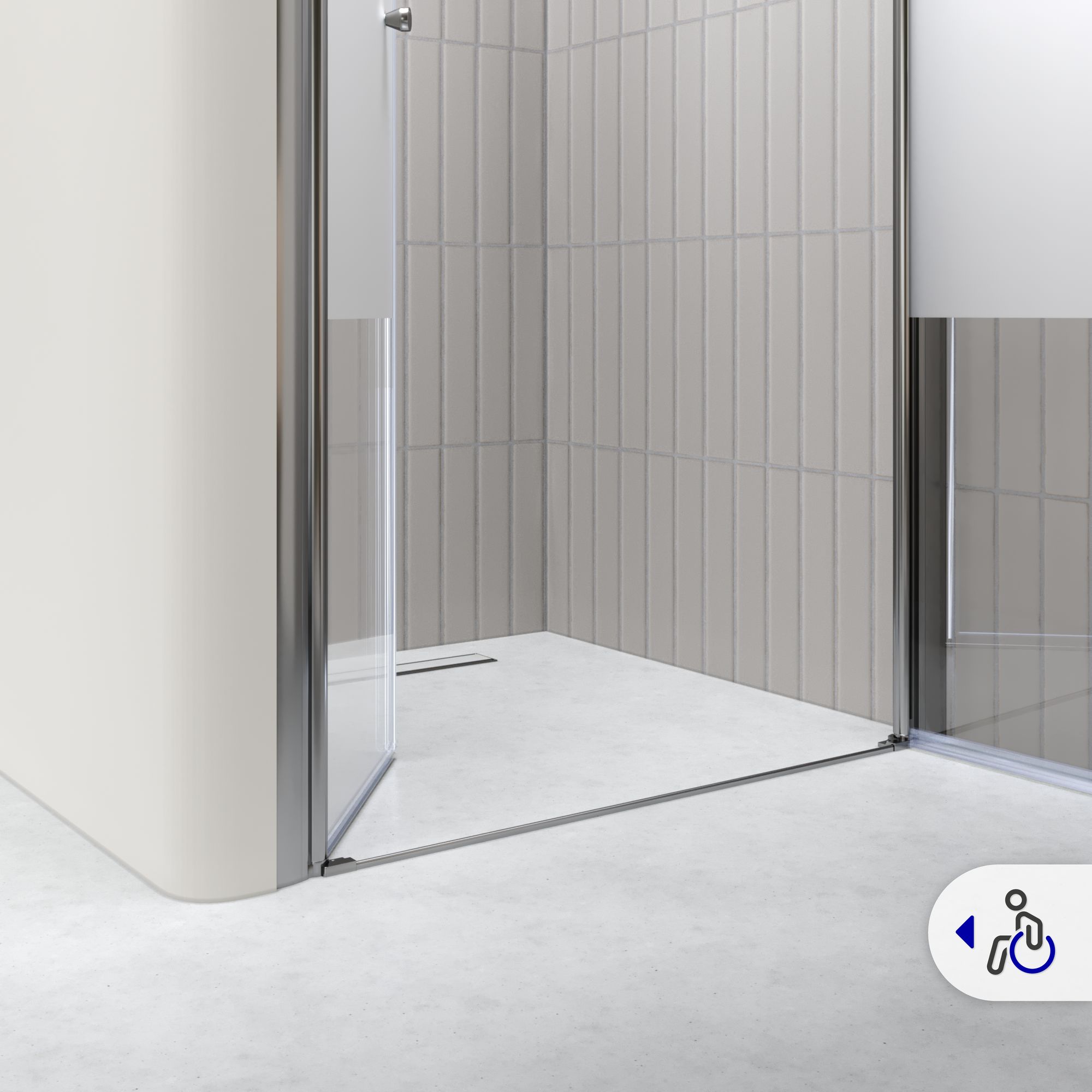 Duschtür Lima mit Pendeltüren 68-140 cm aus teilsatiniertem ESG Sicherheitsglas Duschtür Lima mit Pendeltüren 68-140 cm aus teilsatiniertem ESG Sicherheitsglas