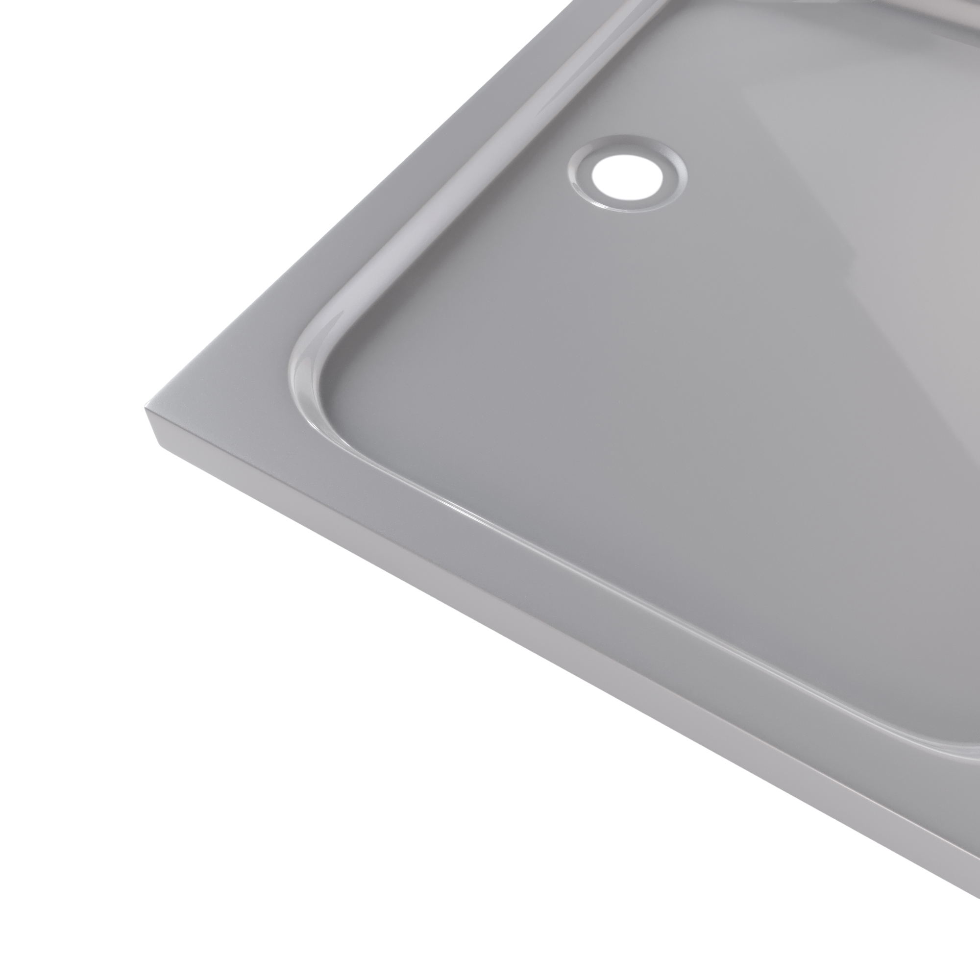 Duschwanne Shimmer aus Sanitäracryl inkl. Ablaufgarnitur - Grau