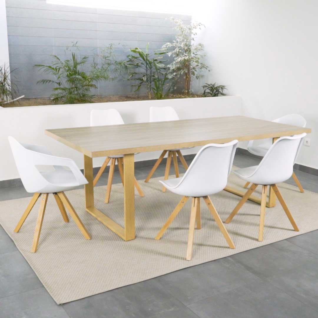 Dining Table MACON Cantilever Table Wooden Table Dining Table - Oak + Oak