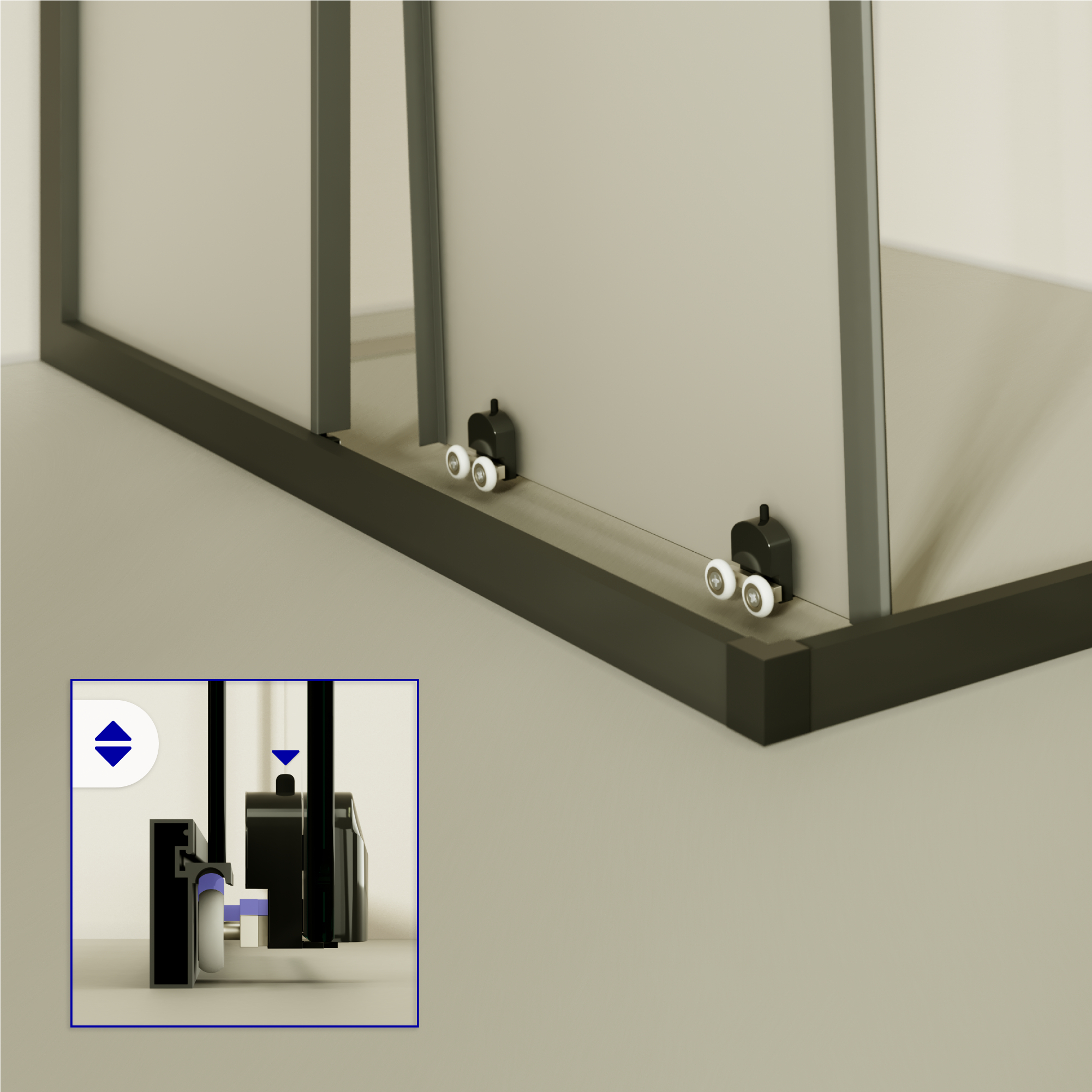 Eckeinstieg Danielle mit Schiebetüren aus satiniertem ESG Sicherheitsglas Eckeinstieg Danielle mit Schiebetüren aus satiniertem ESG Sicherheitsglas