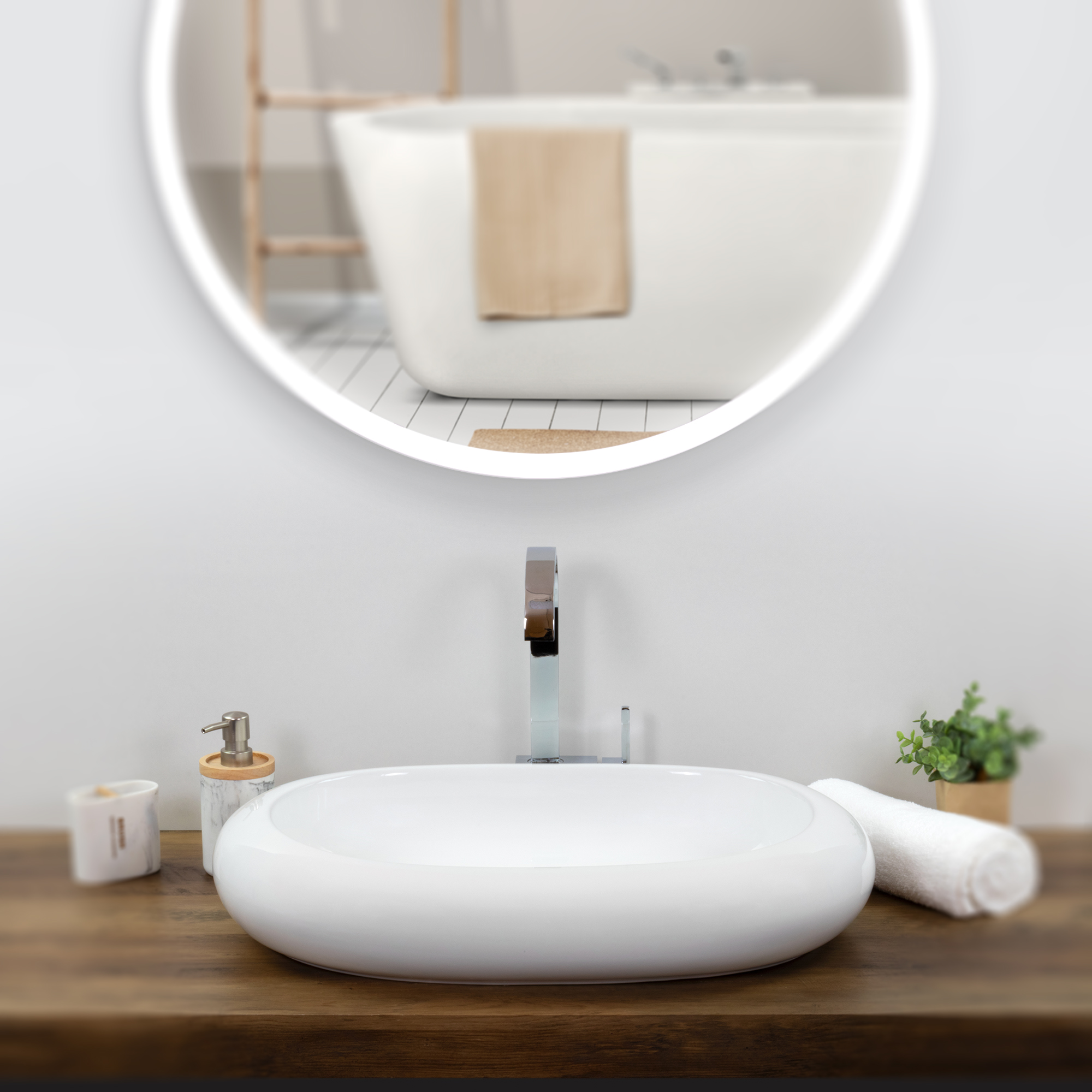 Design Keramik Waschbecken Ofanto in Weiß Design Keramik Waschbecken Ofanto in Weiß