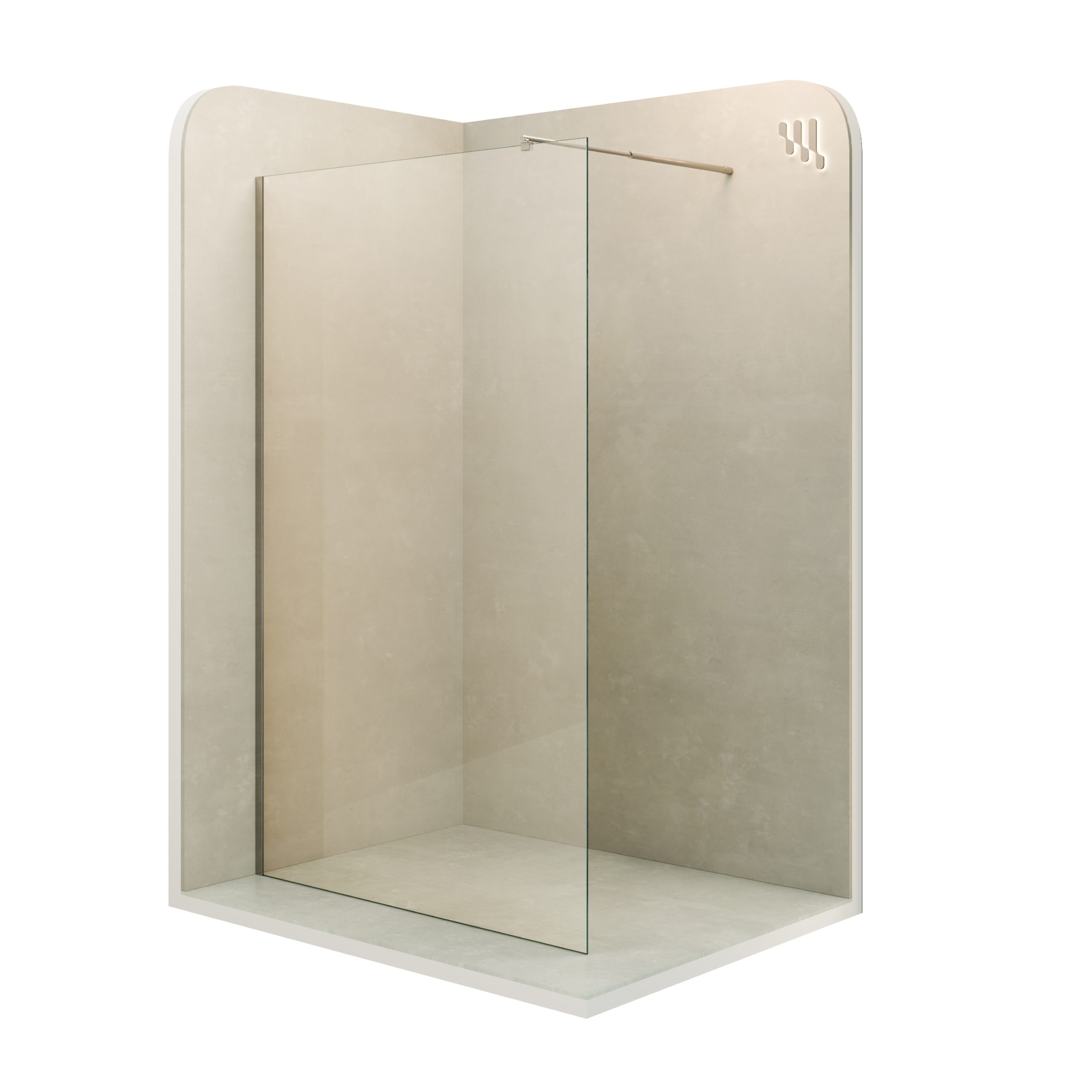Walk-In Shower Fiona made of 10 mm thick ESG safety glass and stainless steel profile. Fiona – Walk-In Shower made of 10 mm thick ESG safety glass and stainless steel profile.