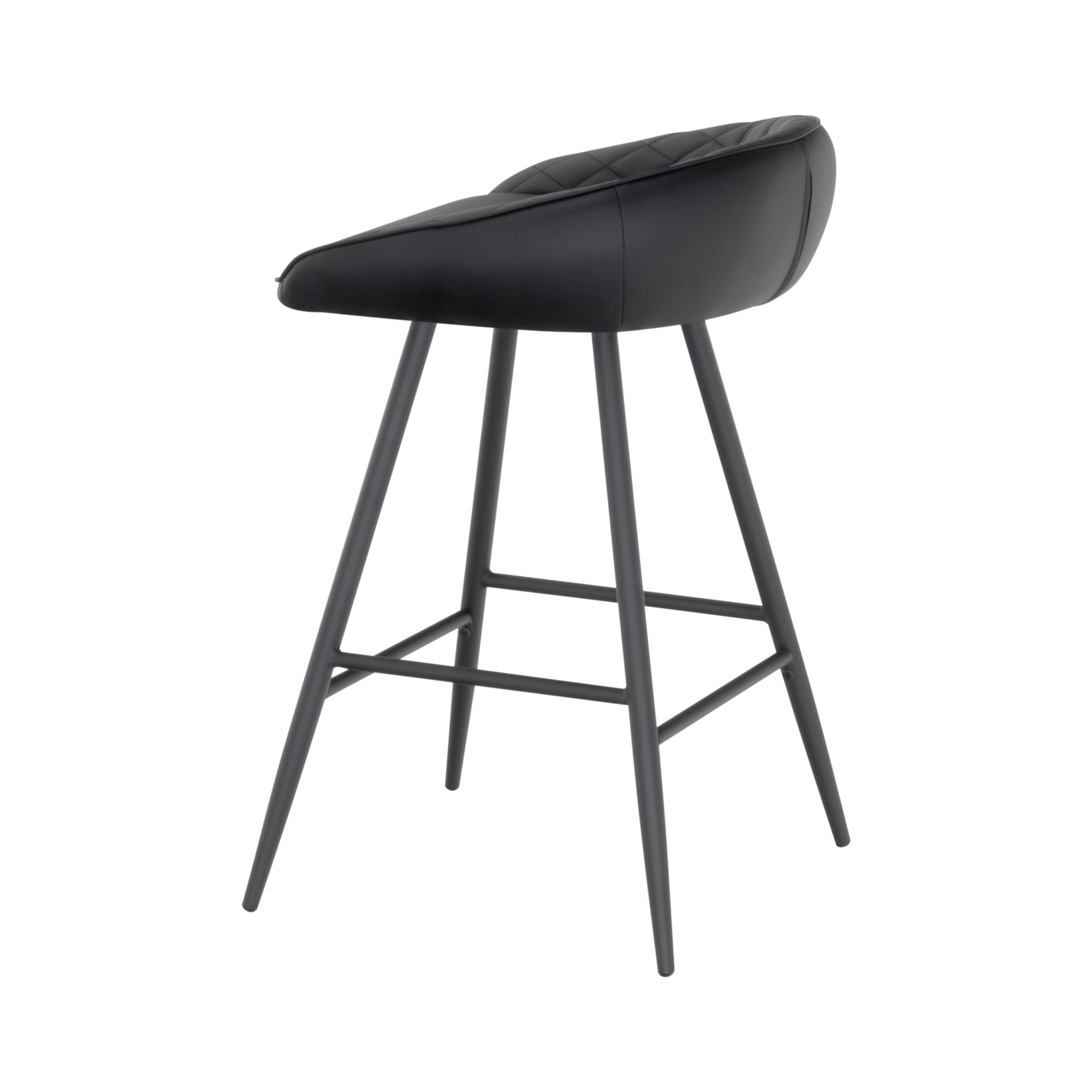 Design Barhocker Pollok im schwarzen Kunstleder 4er Set