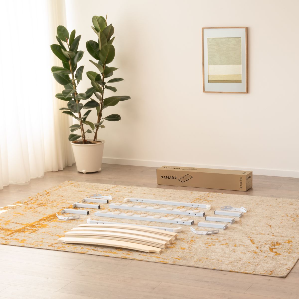 Gästebett Metallbett Namara White mit Stauraum 90x200cm