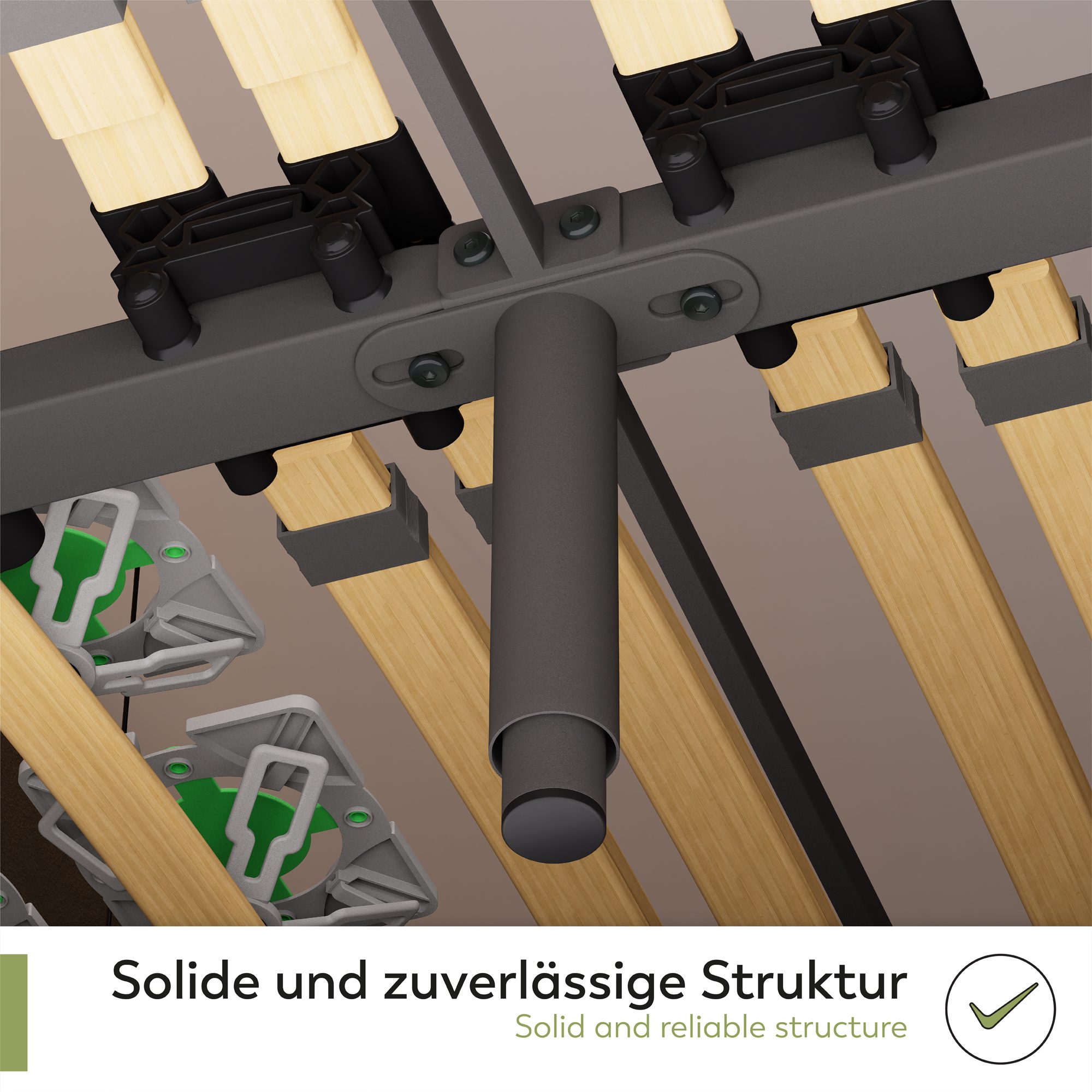 Tellerlattenrost HARRY mit stabiler Metallrahmen - ergonomisch und verstellbar