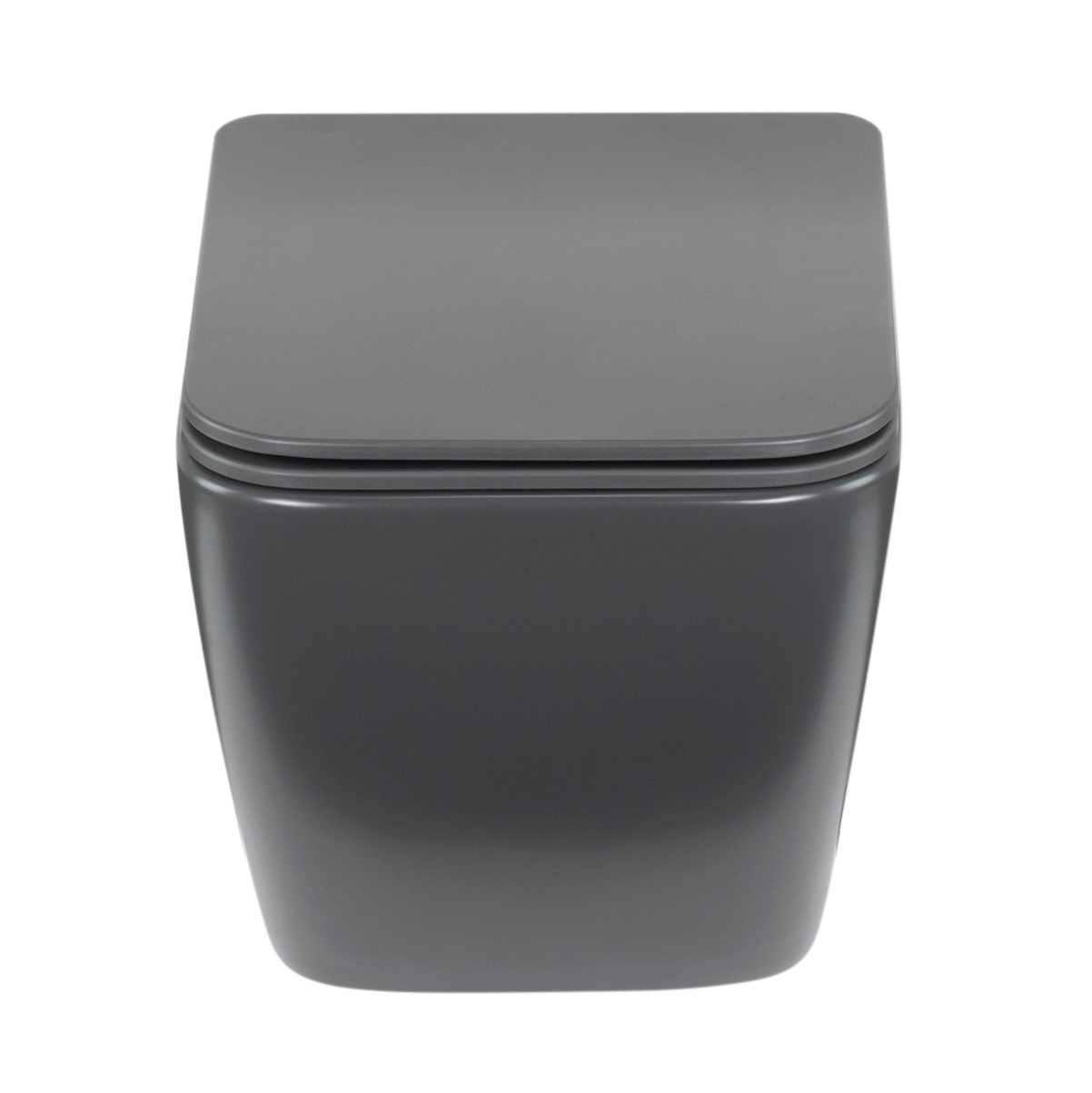 Toilette Hänge WC Spülrandlos inkl. WC Sitz mit Absenkautomatik SOFTCLOSE Cube Grau