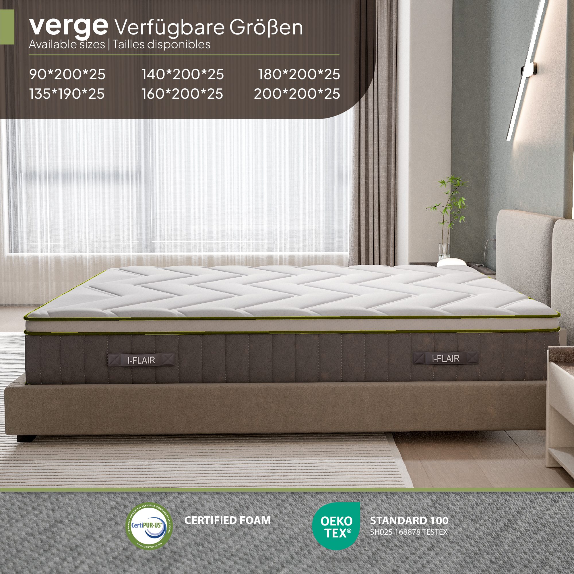 Matratze Verge – Hybrid-Matratze mit Taschenfedern und Tencel™-Faser