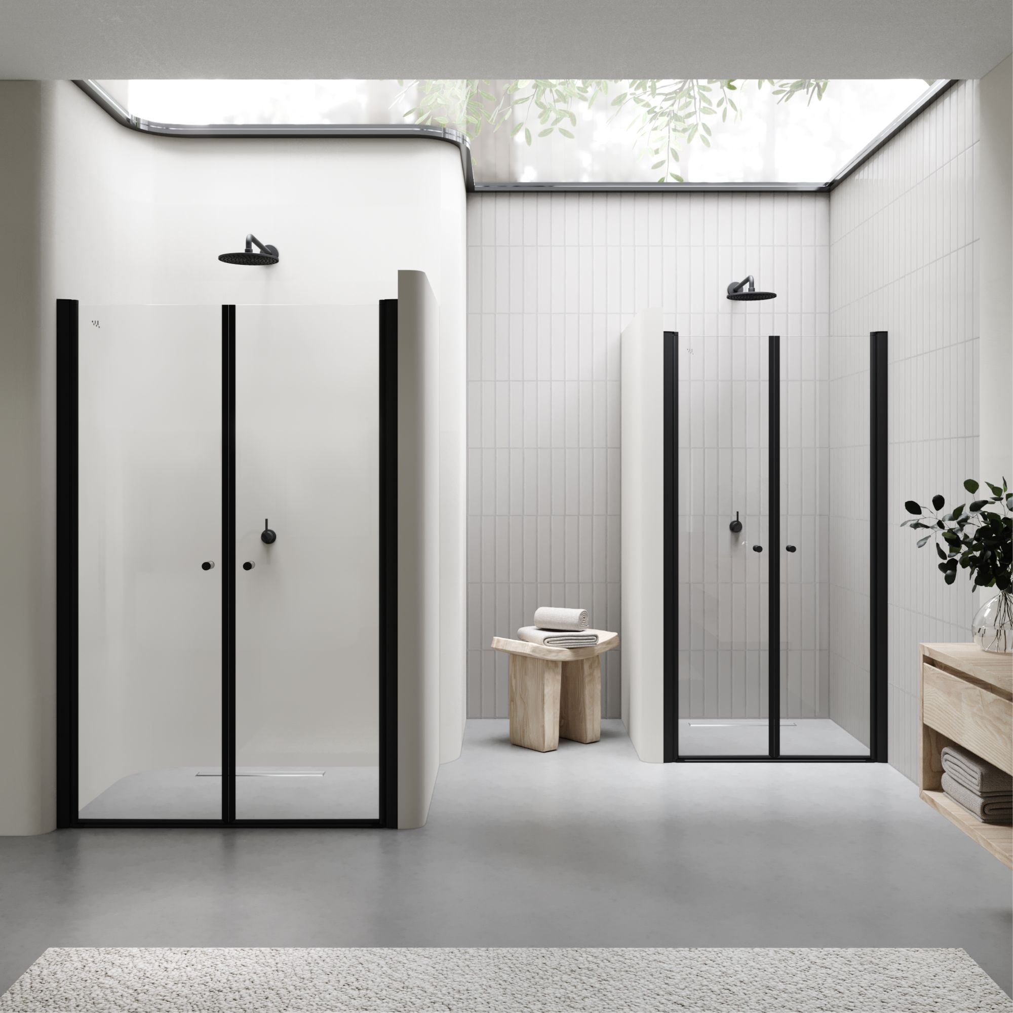 Duschtür Lima BLACK mit Pendeltüren 68-140 cm aus ESG Sicherheitsglas Duschtür Lima BLACK mit Pendeltüren 68-140 cm aus ESG Sicherheitsglas