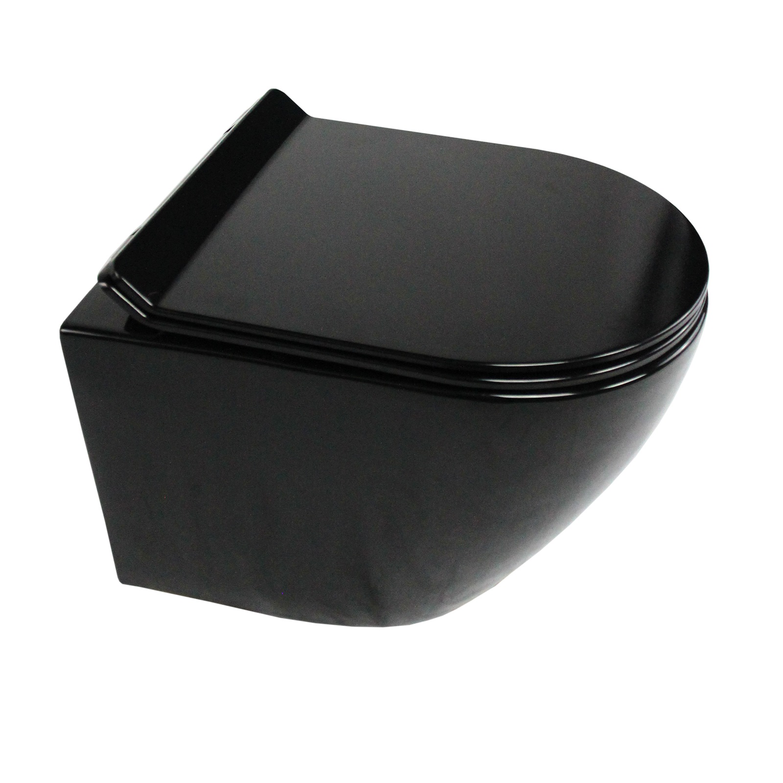 Toilette Hänge WC Spülrandlos inkl. WC Sitz mit Absenkautomatik SOFTCLOSE + abnehmbar Franco Schwarz Toilette Hänge WC Spülrandlos inkl. WC Sitz mit Absenkautomatik SOFTCLOSE + abnehmbar Franco Schwarz