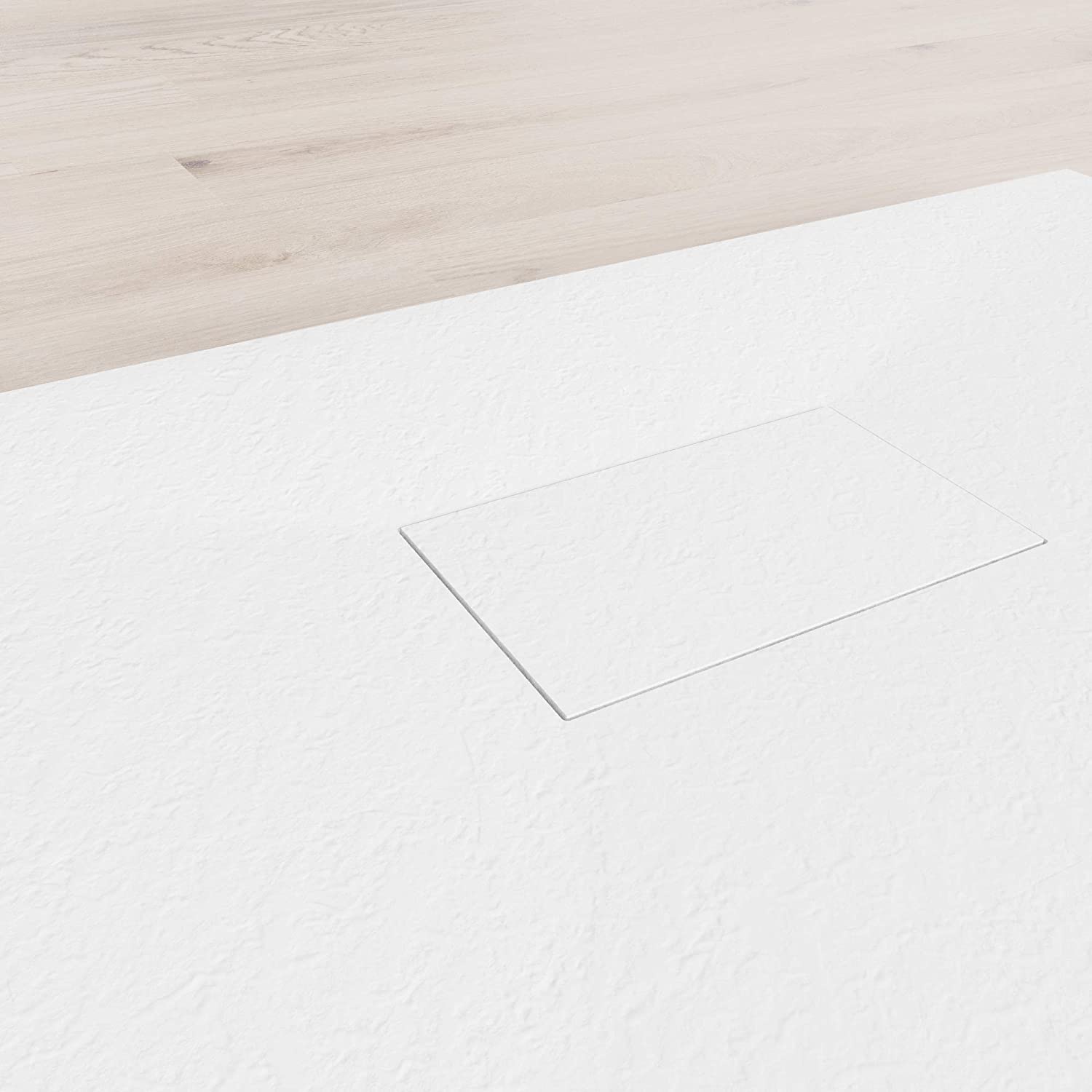 SMC Duschwanne Boreal in Stein-Optik inkl. Ablaufgarnitur - Weiß SMC Boreal Shower Tray in Stone Look with Drain Assembly - White