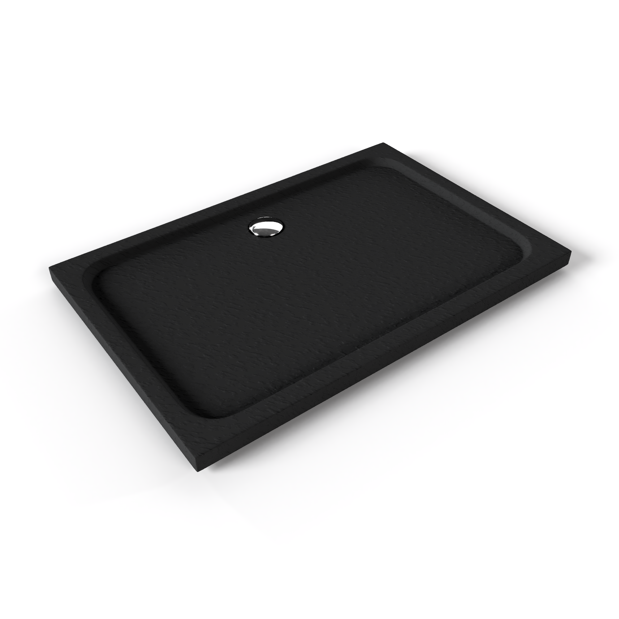 Tray – Shower Shimmer STONE made of sanitary acrylic, including waste fitting - Black