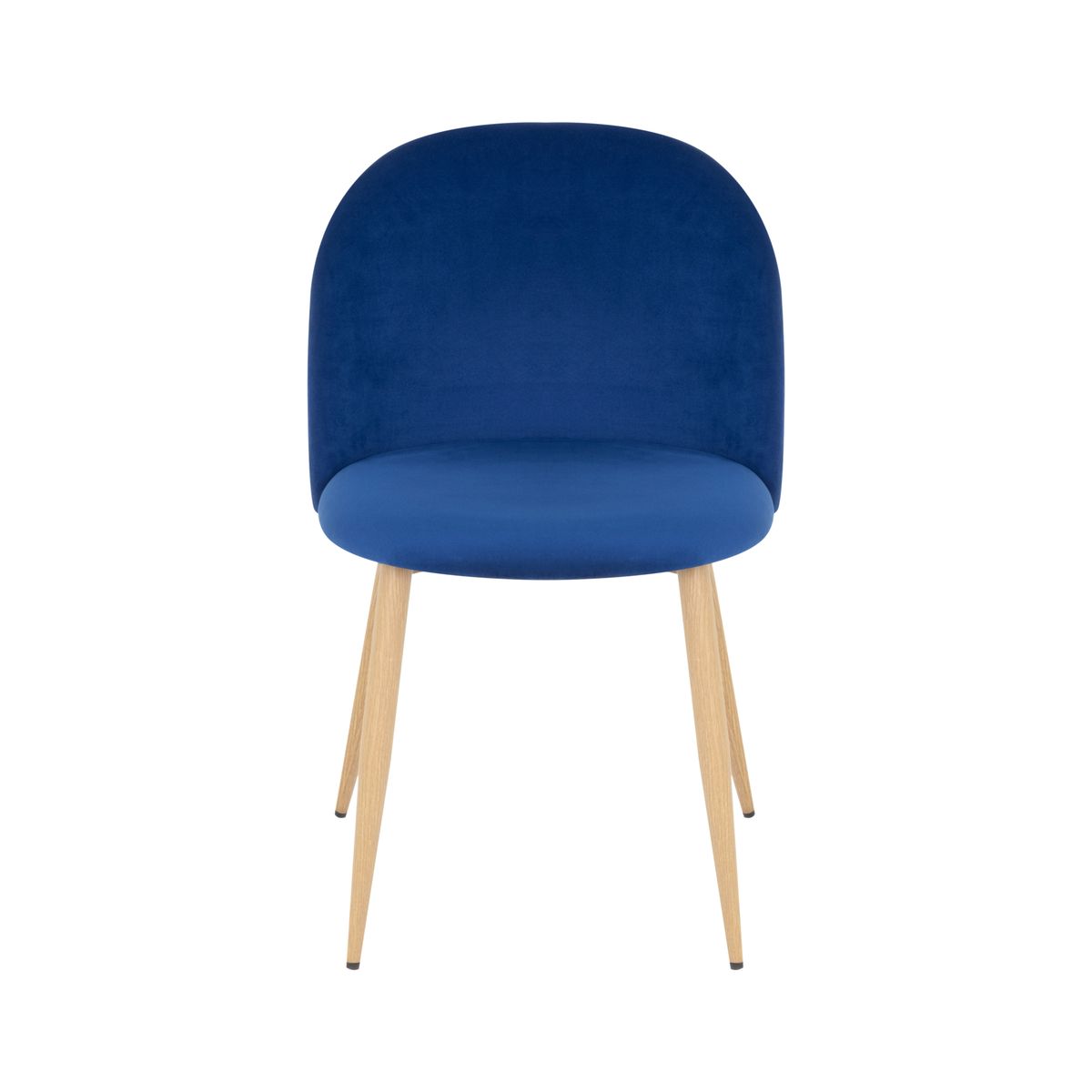 Esszimmerstuhl Wohnzimmerstuhl Bellamy Blau-Holz aus Samt Velour