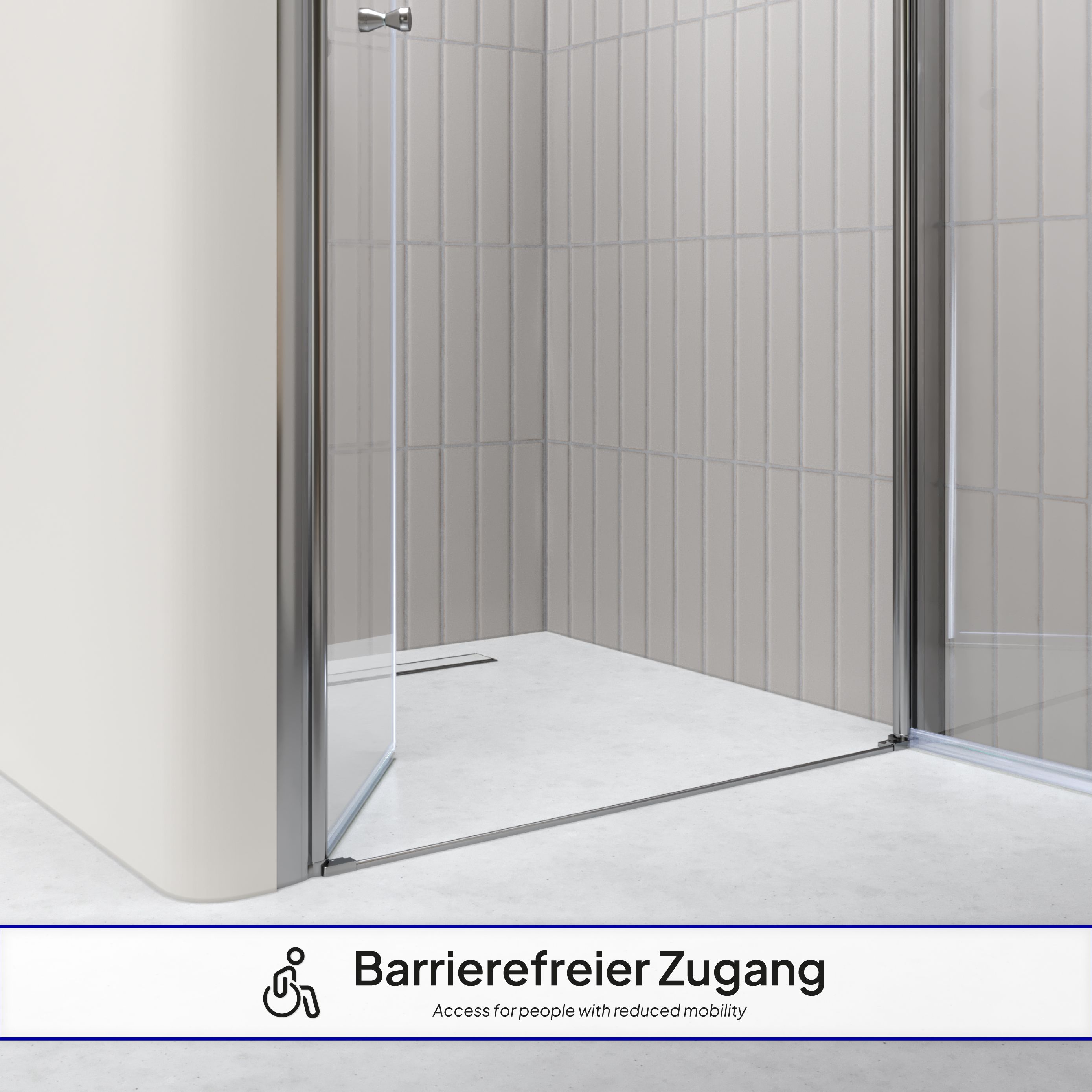 Shower Door Lima with Hinged Doors 68-140 cm made of ESG Safety Glass