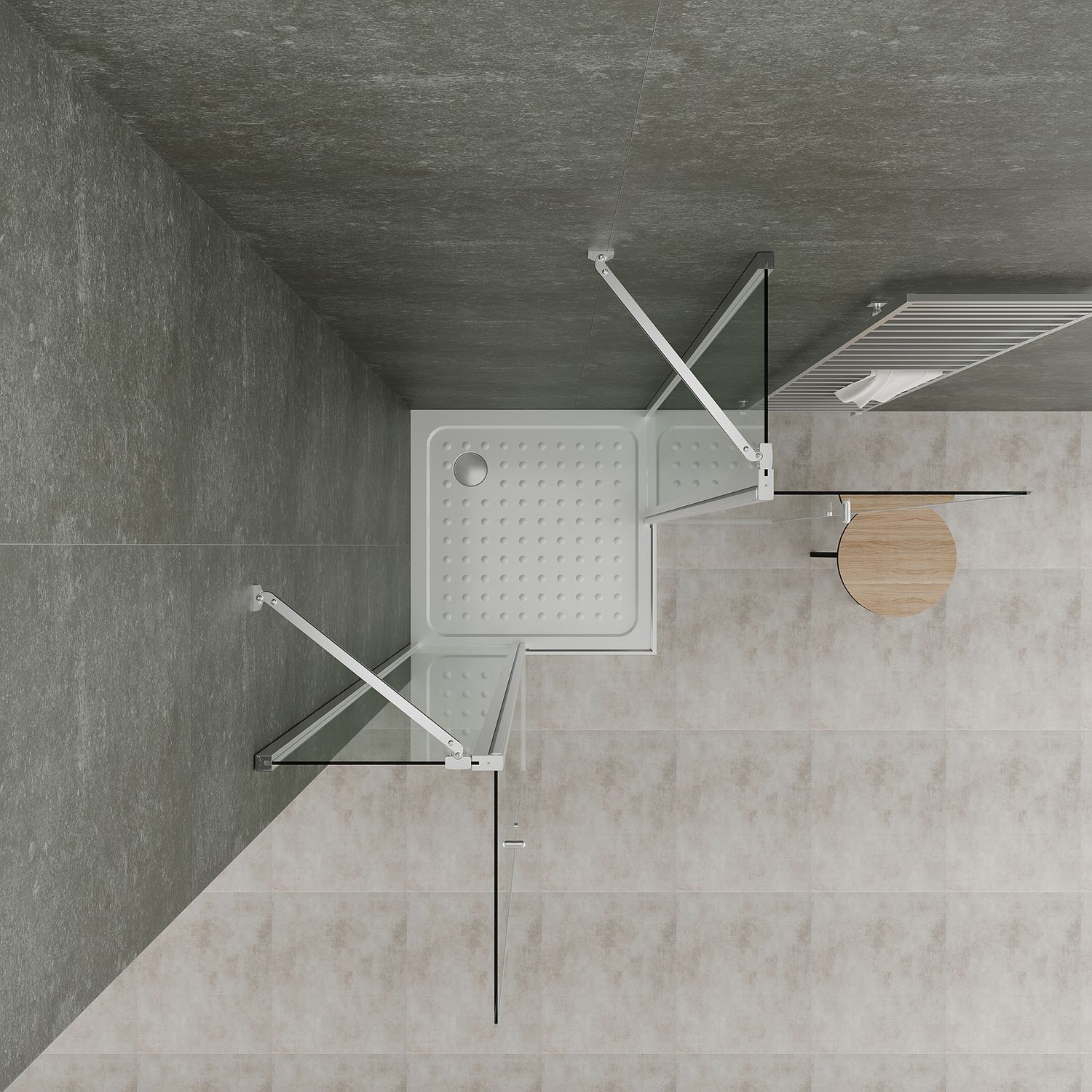 Eckeinstieg Linda mit Klapptüren aus ESG Sicherheitsglas Eckeinstieg Linda mit Klapptüren aus ESG Sicherheitsglas