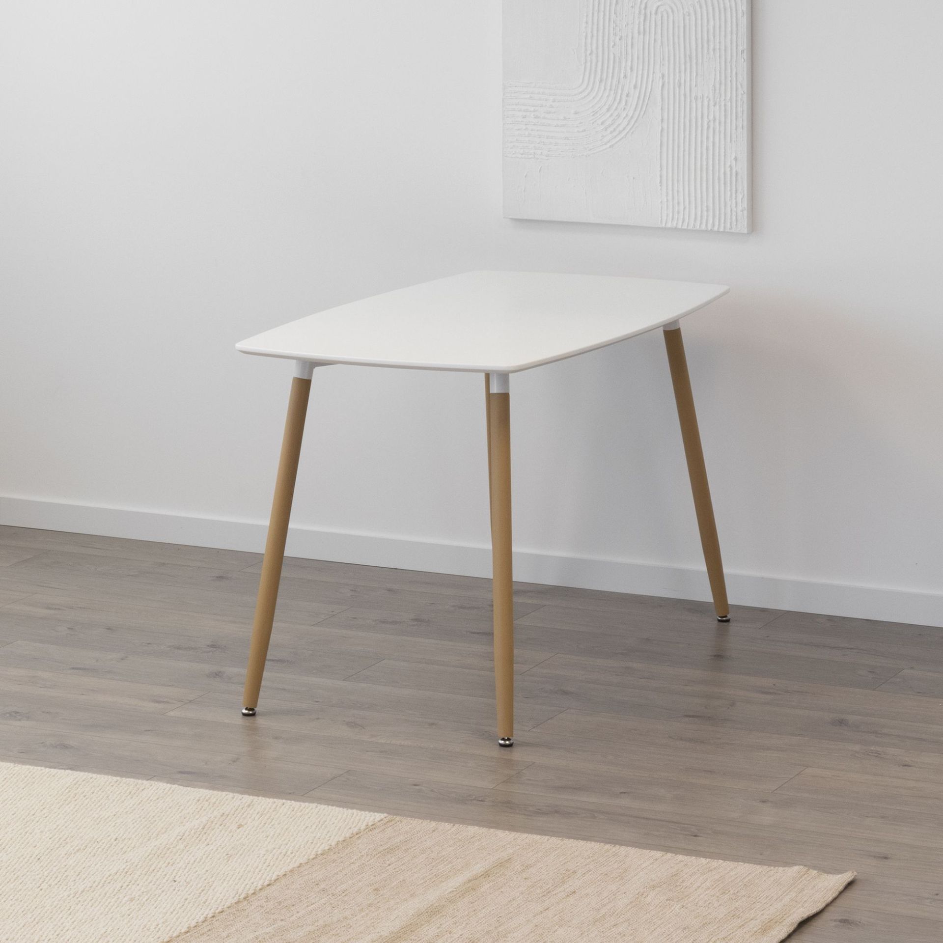 Set Set Tisch Felicia + 4 Stühle Hemans Weiß