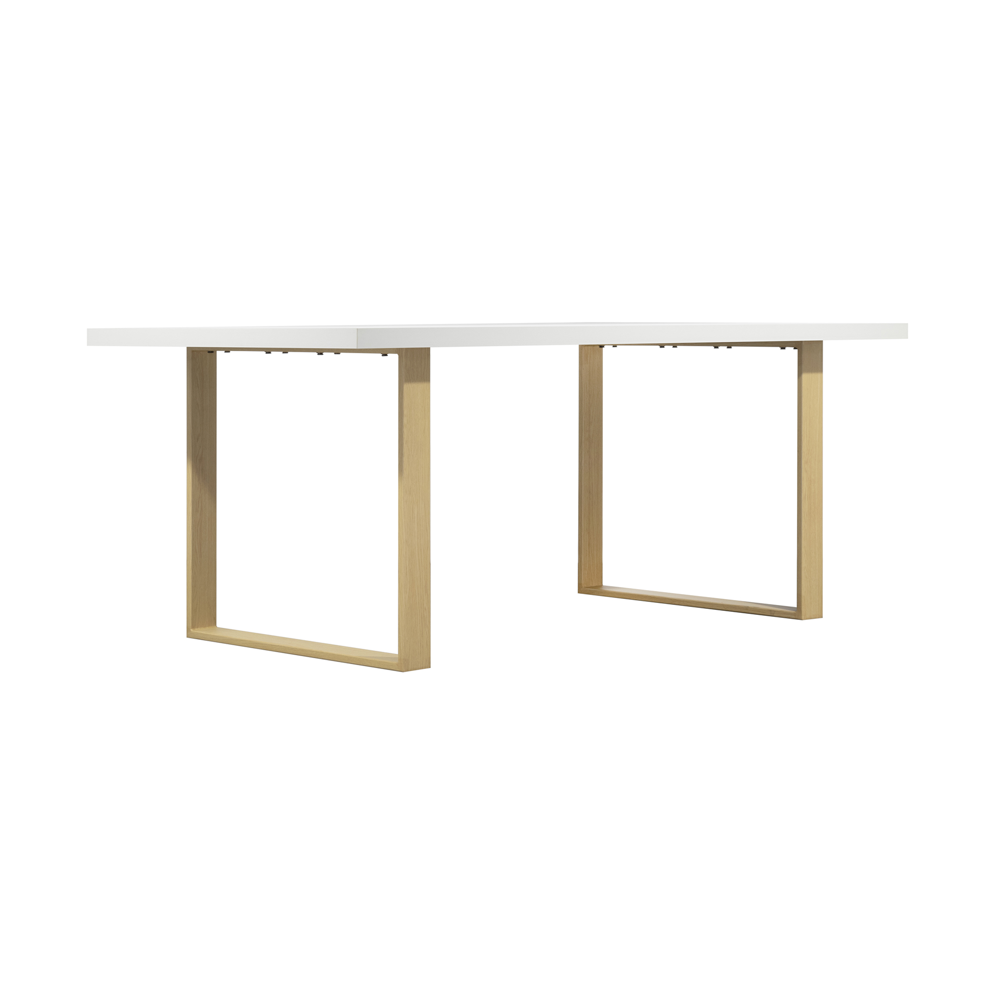 Esszimmertisch MACON Kufentisch Holztisch Esstisch - Weiß + Eiche Esszimmertisch MACON Kufentisch Holztisch Esstisch - Weiß + Eiche 140x 80 cm