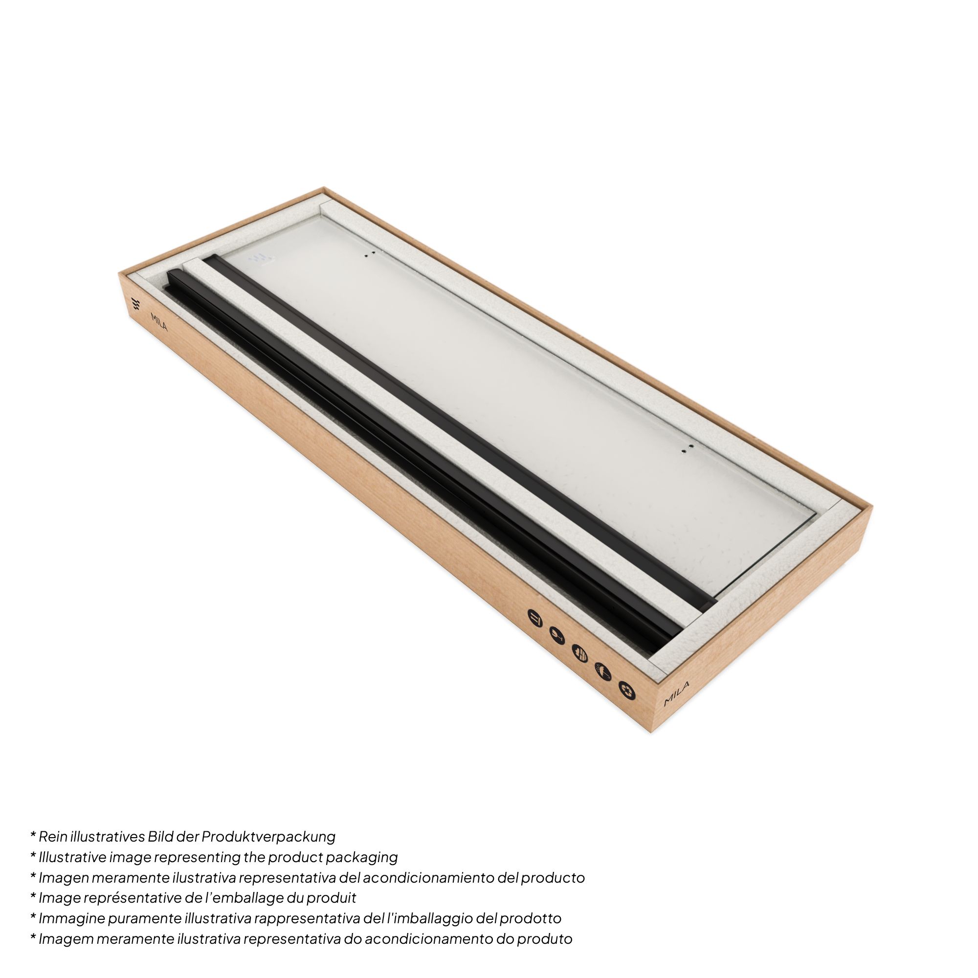 Duschtür Mila mit Falttür aus klarem ESG Sicherheitsglas BLACK EDITION