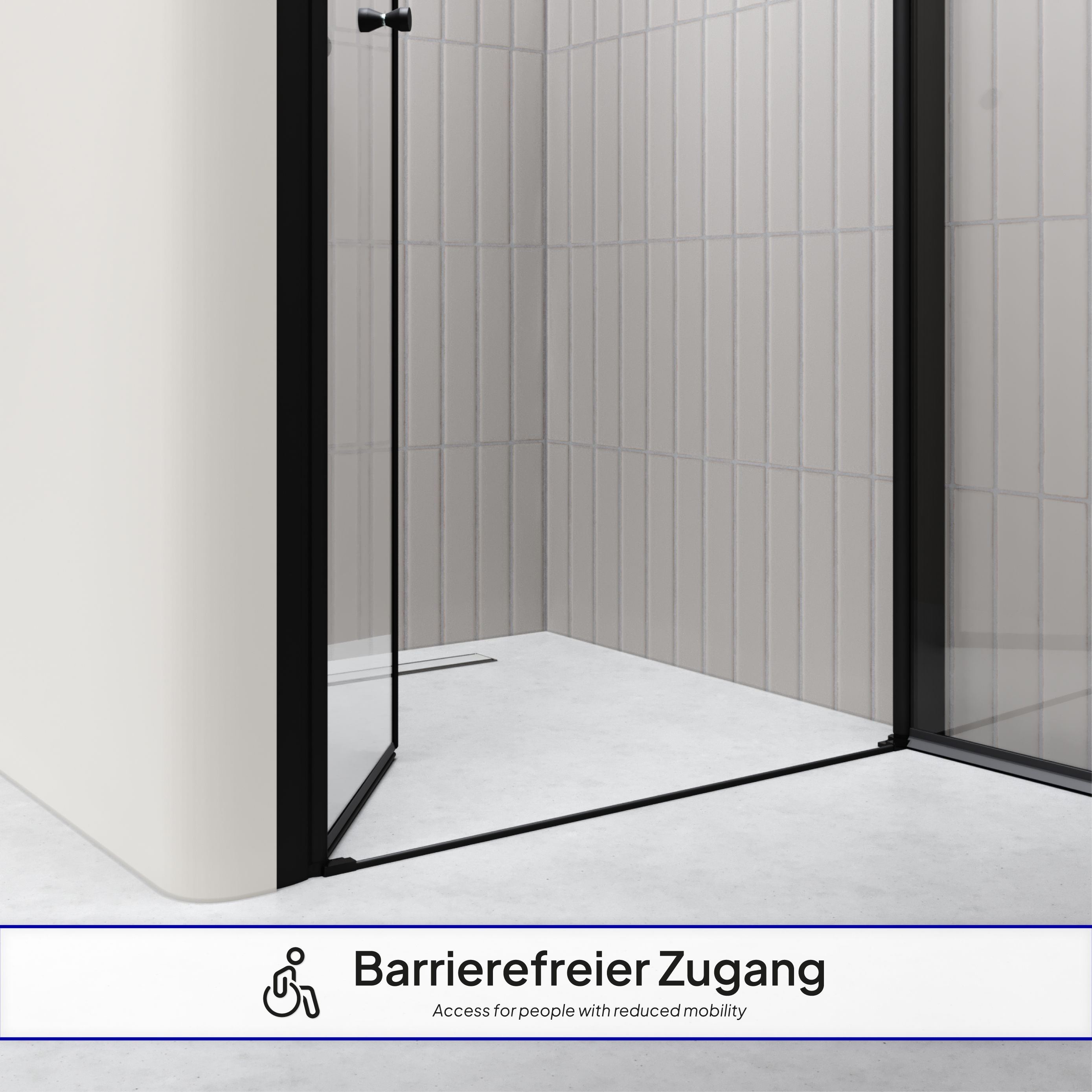 Shower Door Lima BLACK with Hinged Doors 68-140 cm made of ESG Safety Glass