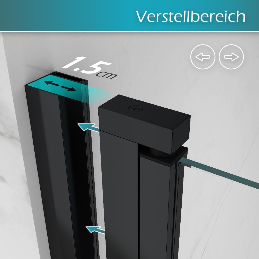 Corner Entry Matilde with Folding Doors made of ESG Safety Glass Matilde – Corner Entry BLACK with Folding Doors made of ESG Safety Glass