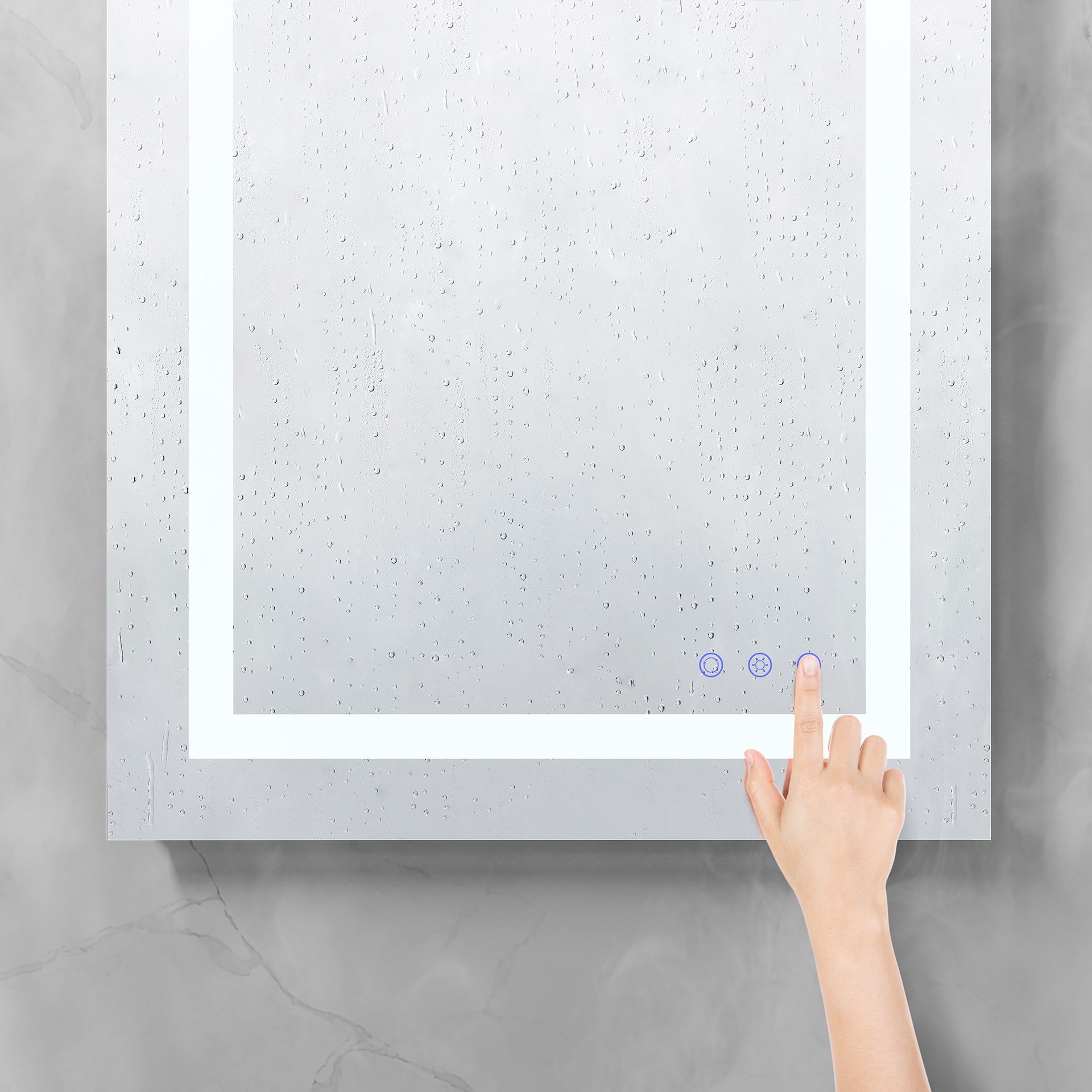 LED Badezimmer Spiegel Oblong mit dimmbarer Beleuchtung, Antibeschlag-Funktion und Farbwechsel