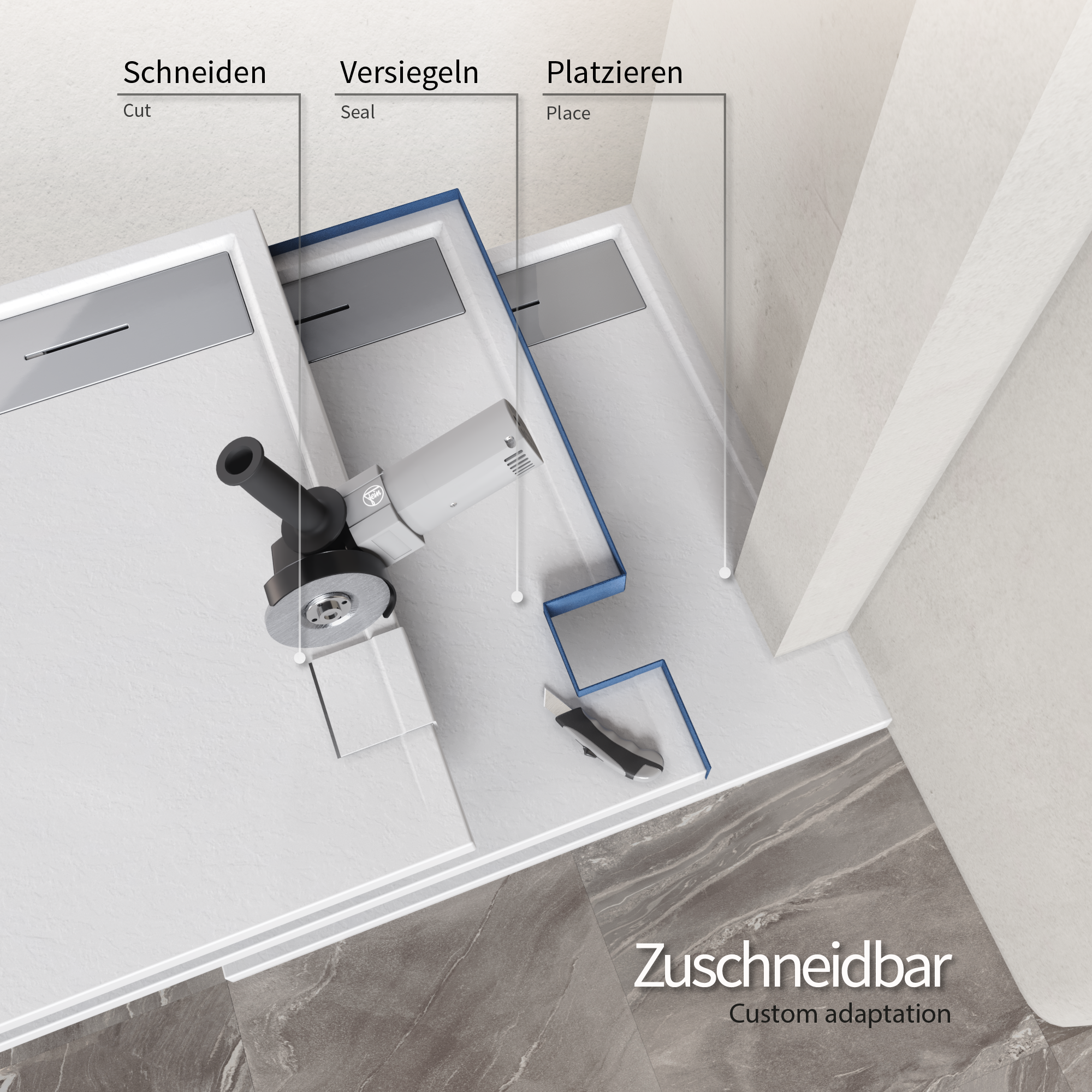 04-Cut-DE.png SMC Shower Tray Hiemal in Slate Finish, including White Drain Assembly with Stainless Steel Cover