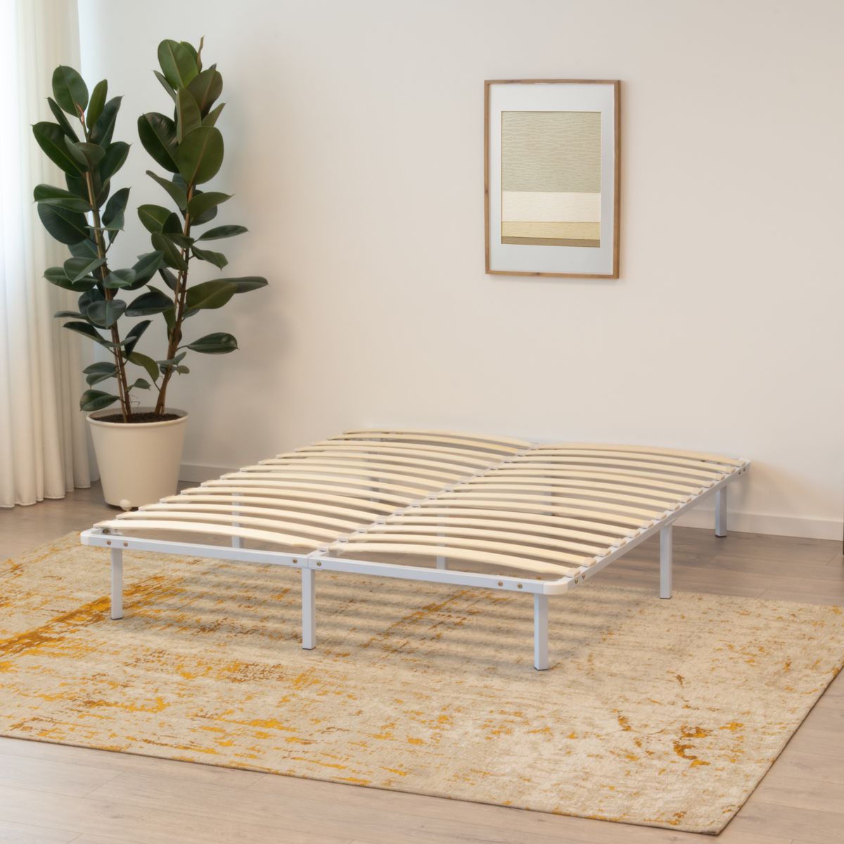 140x190cm Namara – Gästebett Metallbett White mit Stauraum