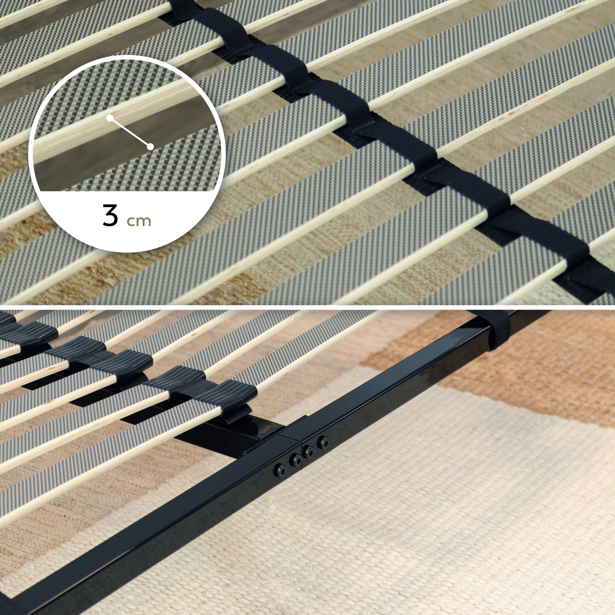04.jpg Slatted Frame ORTHO with Sturdy Metal Frame - Suitable for All Mattresses