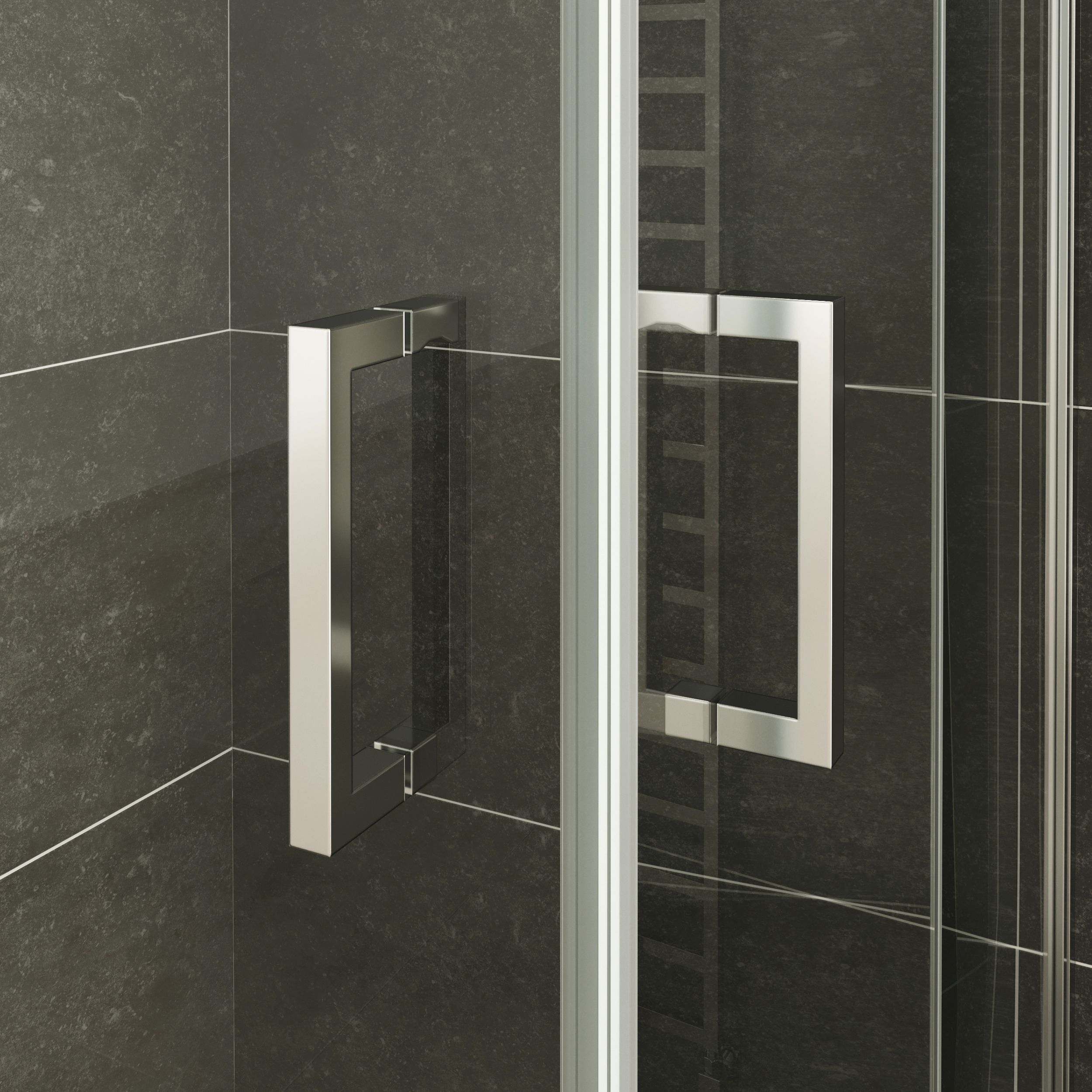 Corner Entry Matilde with Folding Doors made of ESG Safety Glass