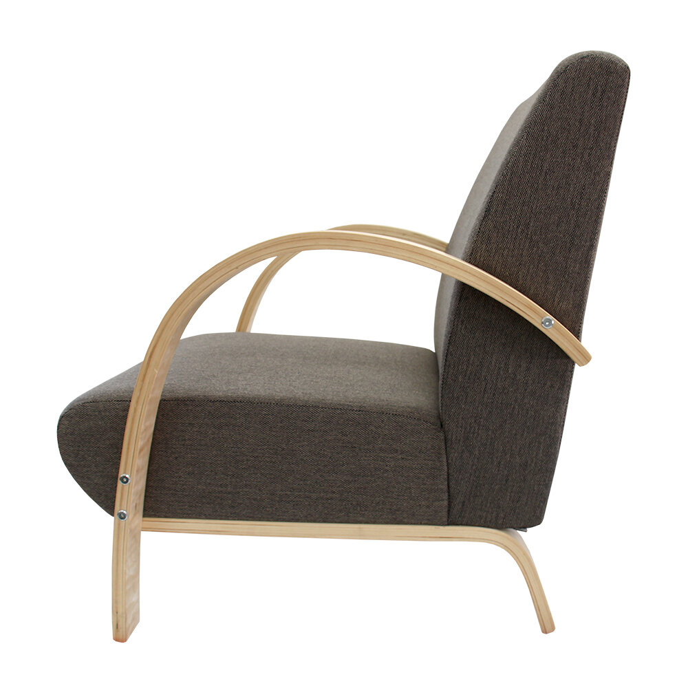 Polstersessel Lounge Sessel mit hochwertigem gepolsterten Stoffbezug - Grau Polstersessel Lounge Sessel mit hochwertigem gepolsterten Stoffbezug - Grau