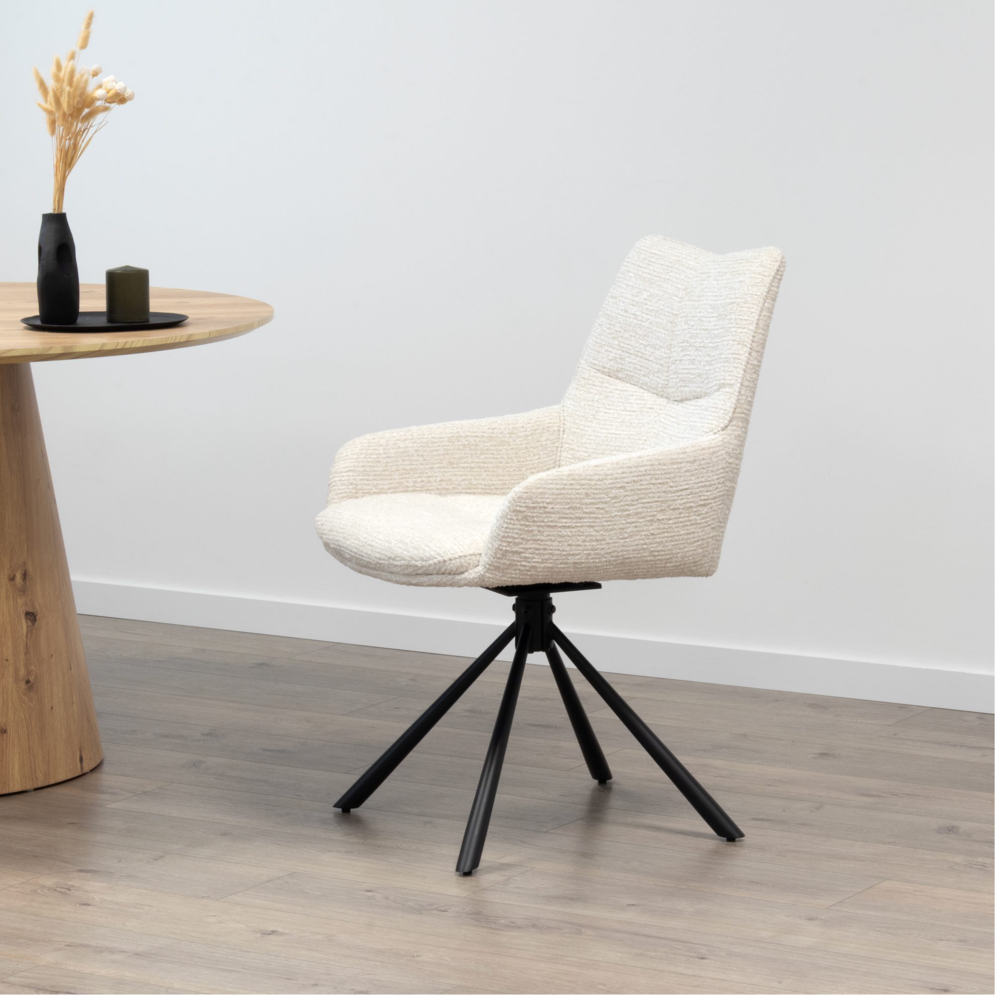 RAINER – Esszimmerstühle mit 360°-Drehfunktion 2er-Set Beige