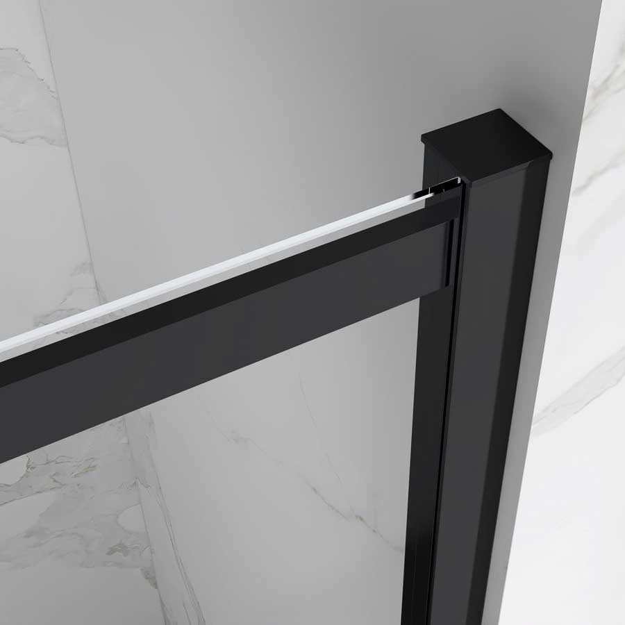 Corner Entry Kaylee BLACK with Sliding Doors made of ESG Safety Glass Corner Entry Kaylee BLACK with Sliding Doors made of ESG Safety Glass