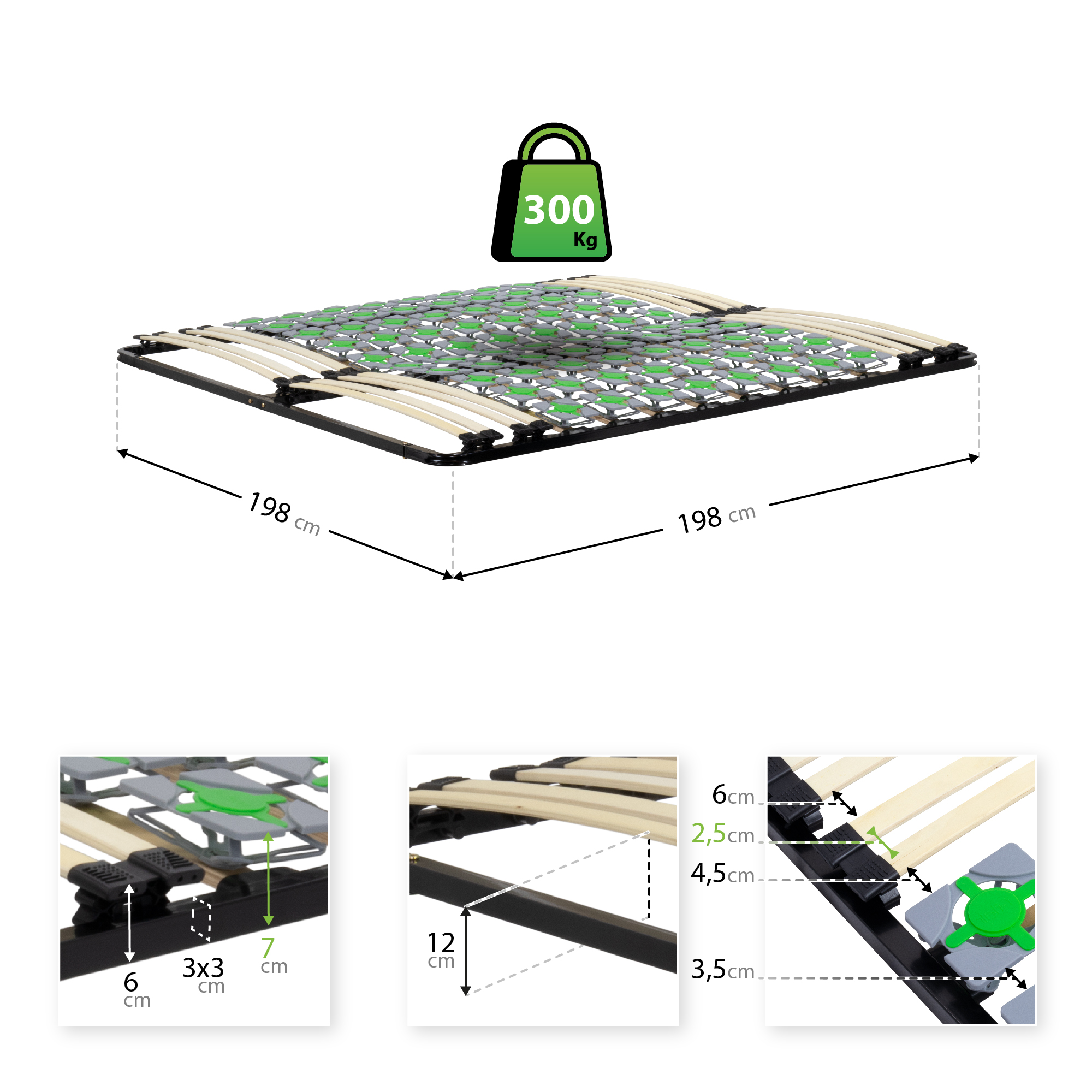 ERGO IF56 Slatted Bed Base - Suitable for All Mattress Types