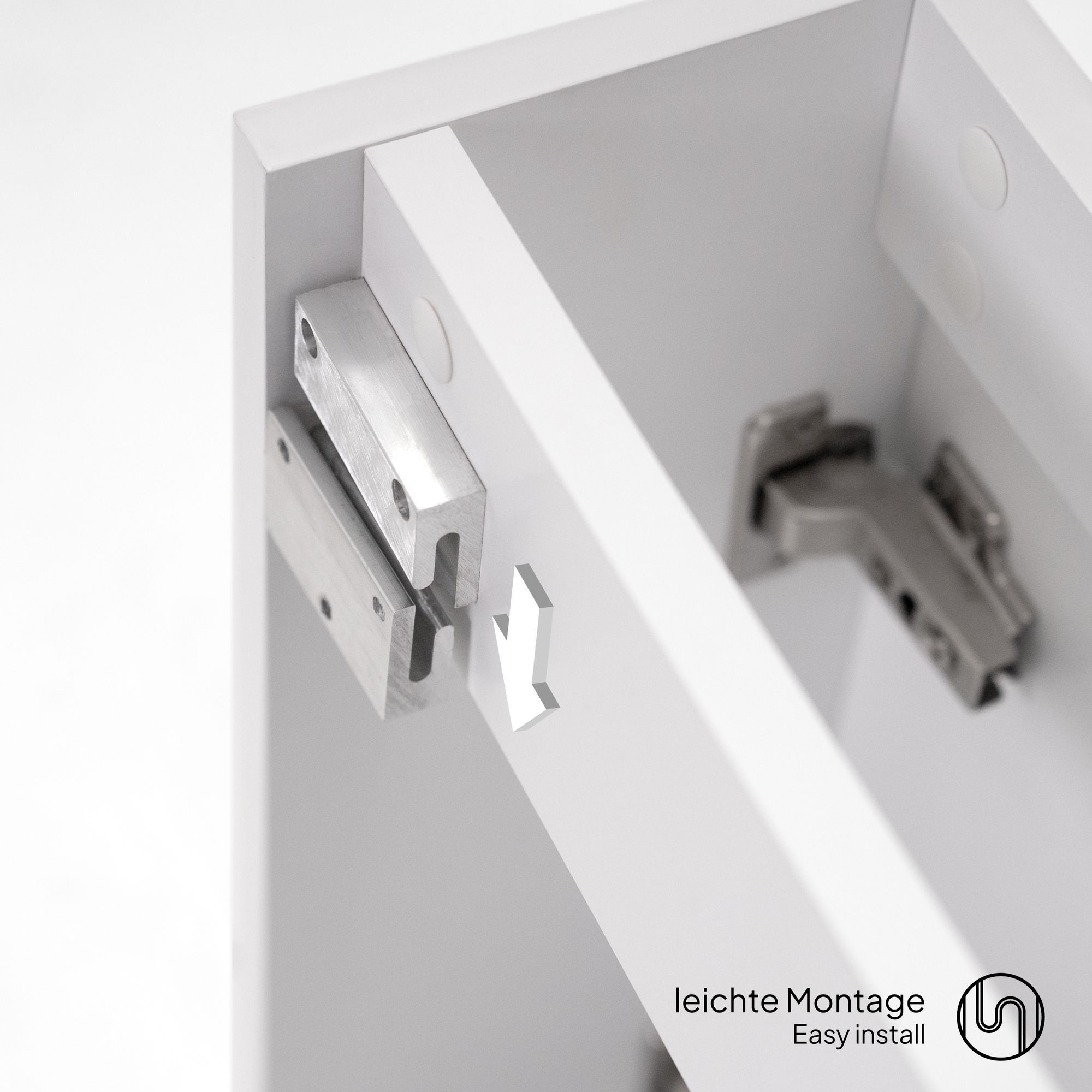 Kompakt-Badmöbel Galene 45 cm – Weiß Hochglanz, Mineralguss-Waschtisch, Wandhängend Kompakt-Badmöbel Galene 45 cm – Weiß Hochglanz, Mineralguss-Waschtisch, Wandhängend