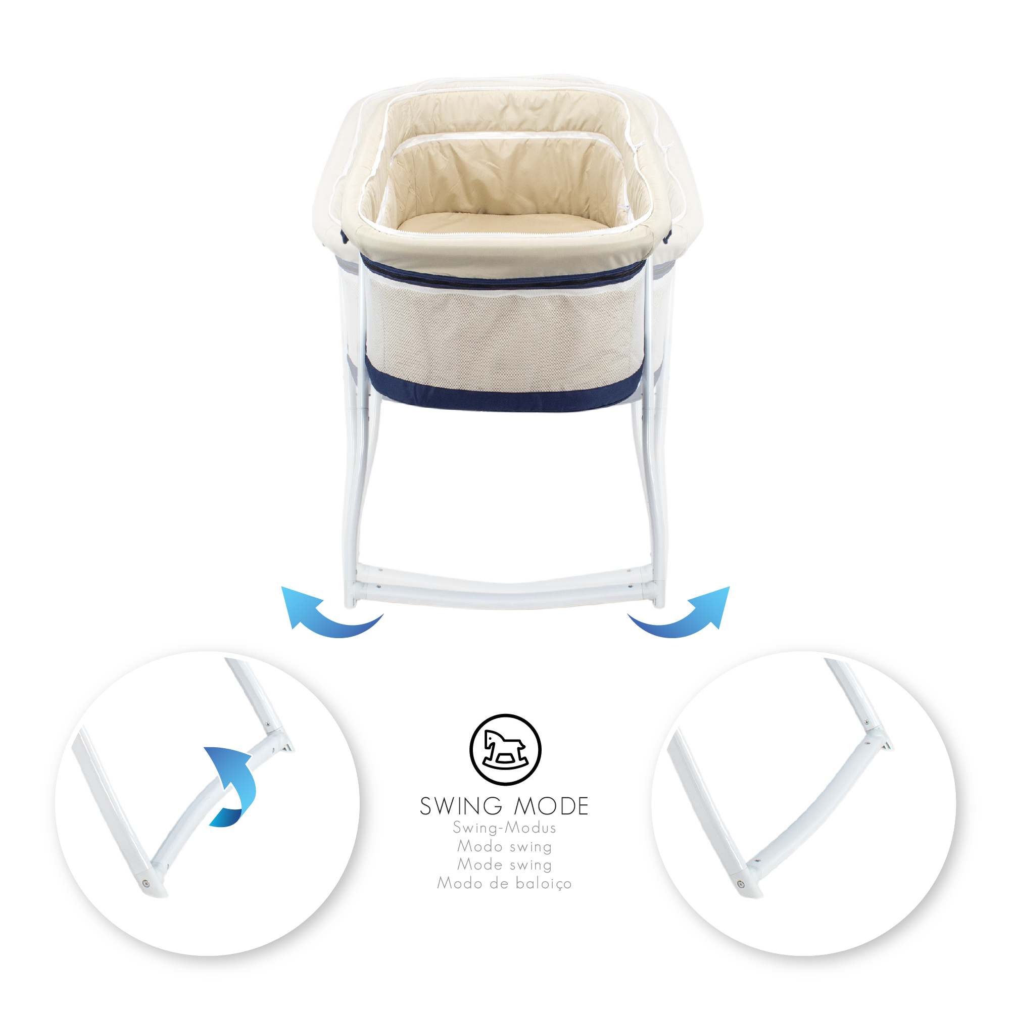 Reisebett BEBITO inkl. Moskitohaube und Tragetasche Blau