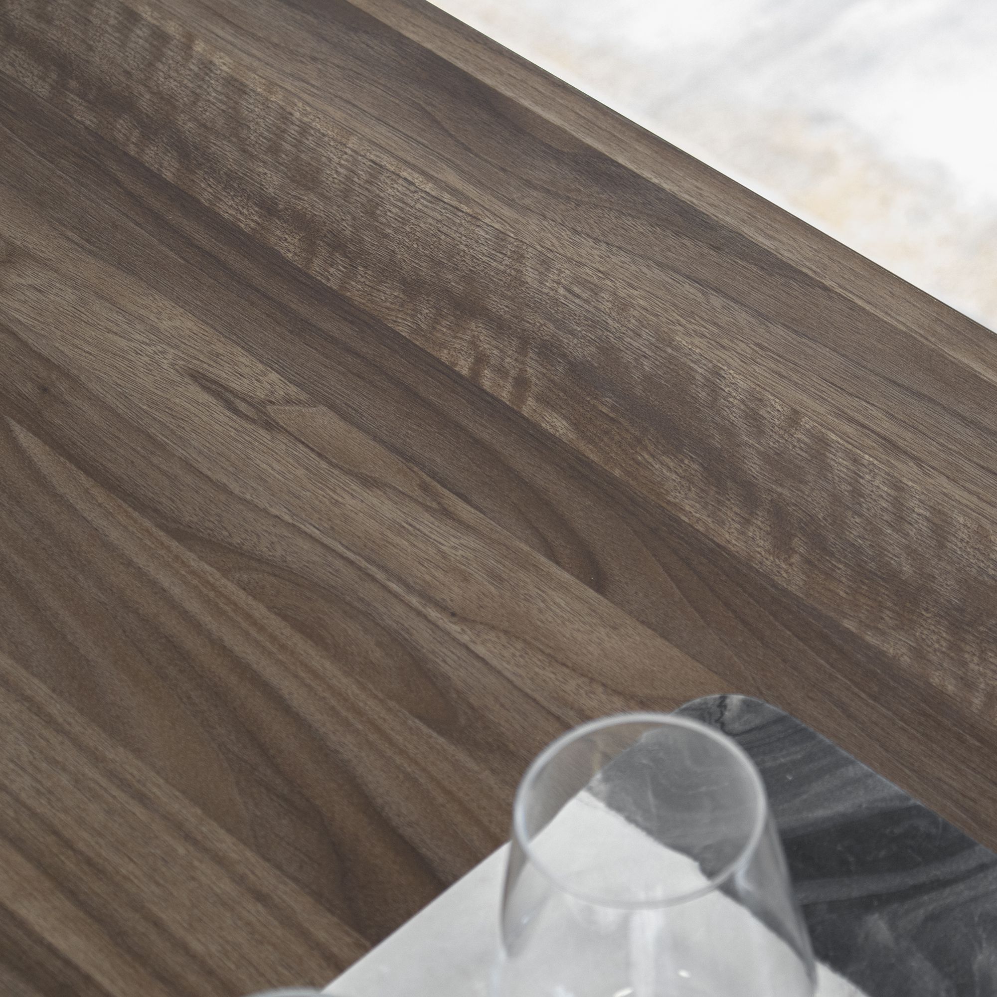 i-flair Stehtisch Bartisch Gavin – Stehtisch mit Stahlrahmen und 2 Ablageflächen & Glashalter Walnuß i-flair Stehtisch Bartisch Gavin – Stehtisch mit Stahlrahmen und 2 Ablageflächen & Glashalter Walnuß