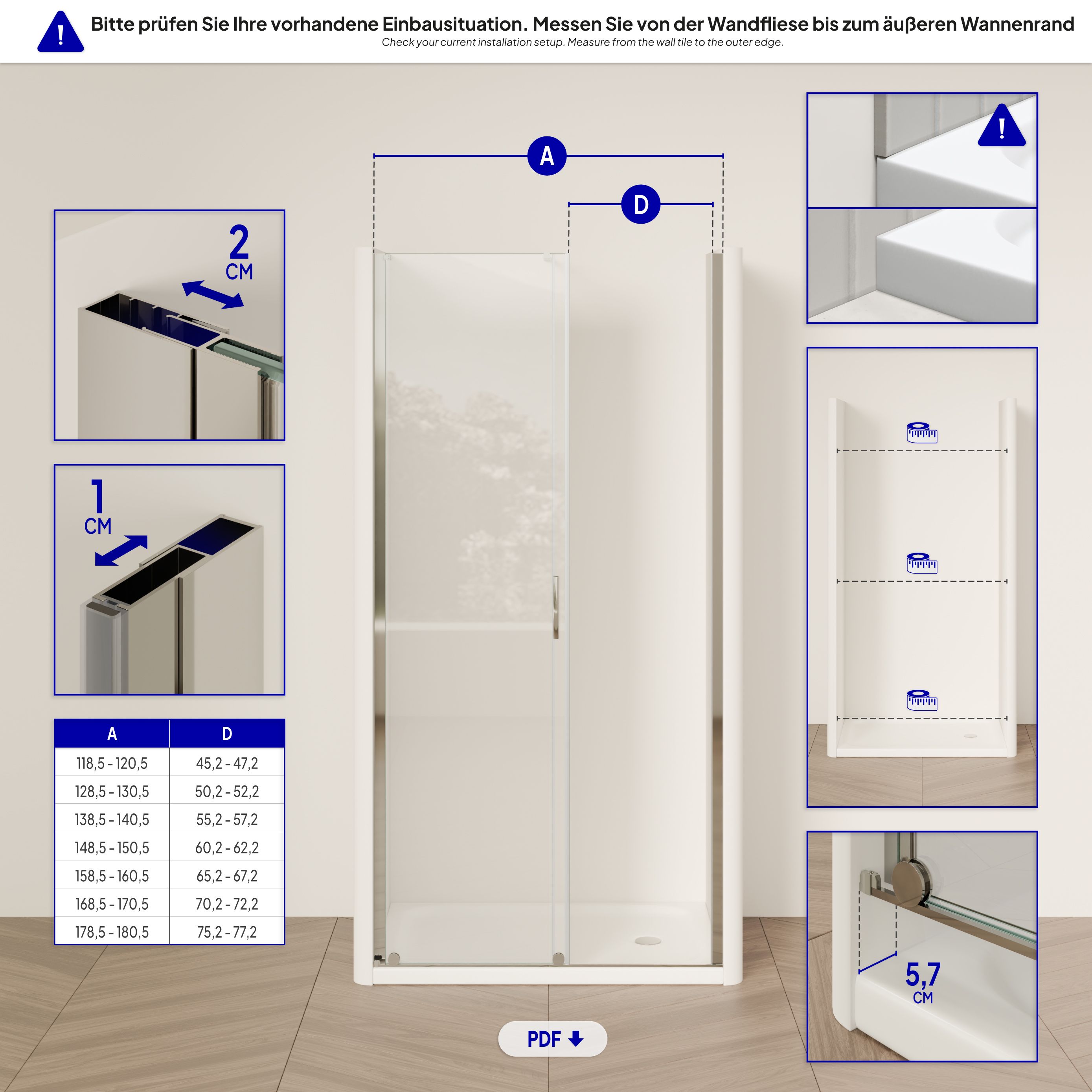 Shower Door Niche Door NADINE with Sliding Door in Chrome made of 8mm Tempered Clear Glass Shower Door Niche Door NADINE with Sliding Door in Chrome made of 8mm Tempered Clear Glass