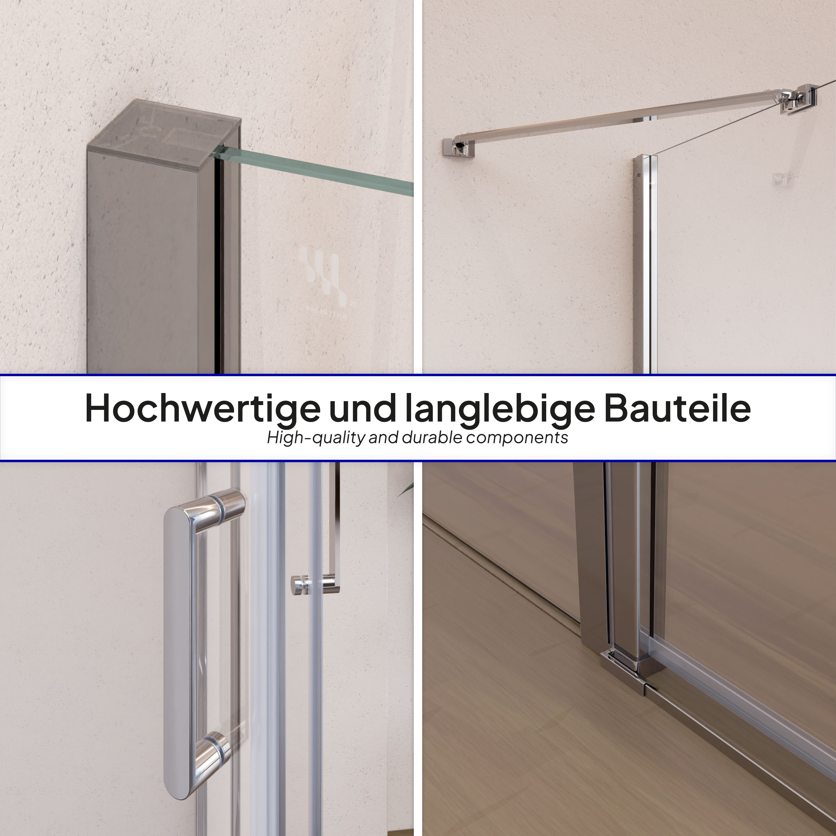 Corner Entry Linda with Folding Doors made of ESG Safety Glass Linda – Eckeinstieg mit Klapptüren aus ESG Sicherheitsglas