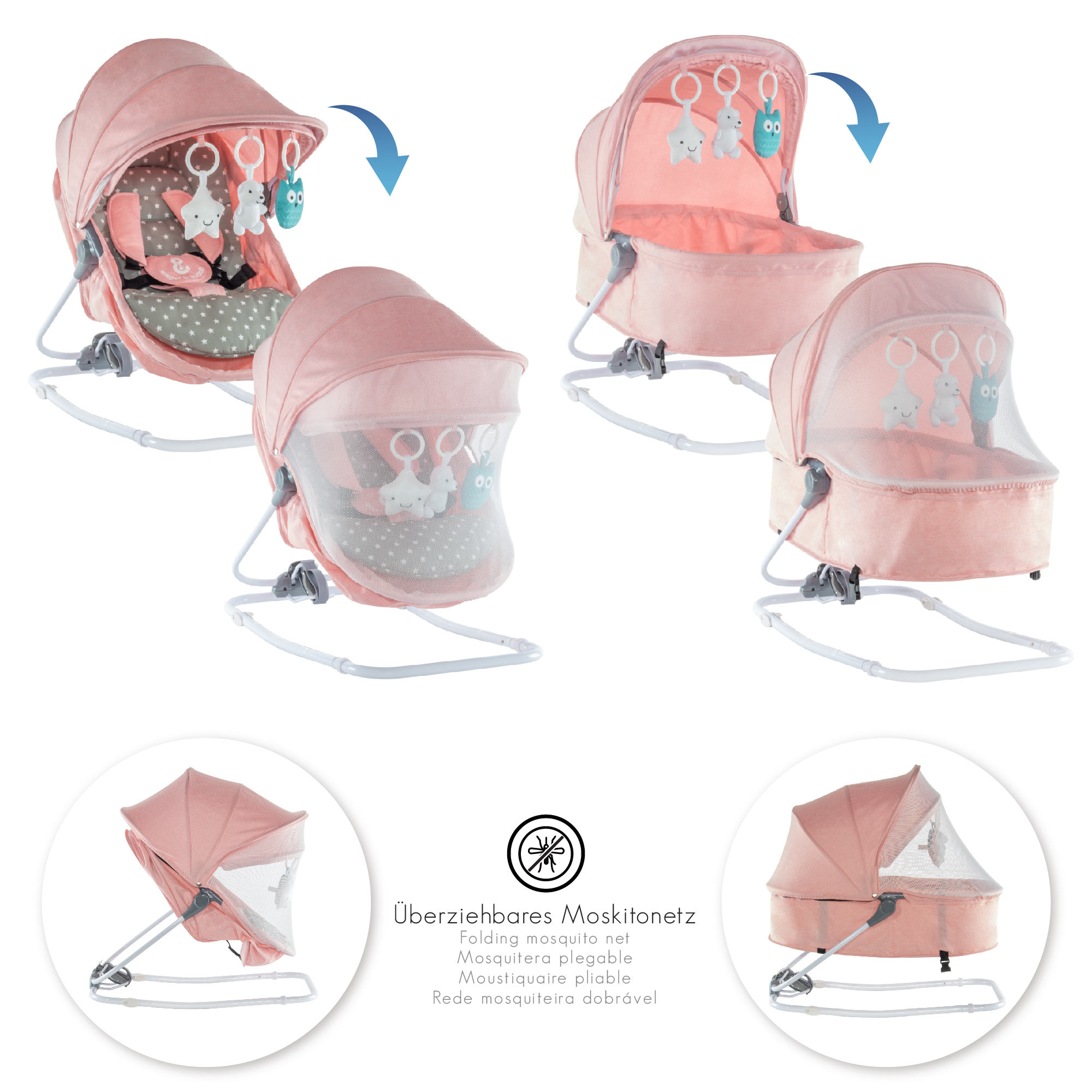 Artboard 7Pavo Babywippe PAVO mit Wiegenfunktion und Spielebogen