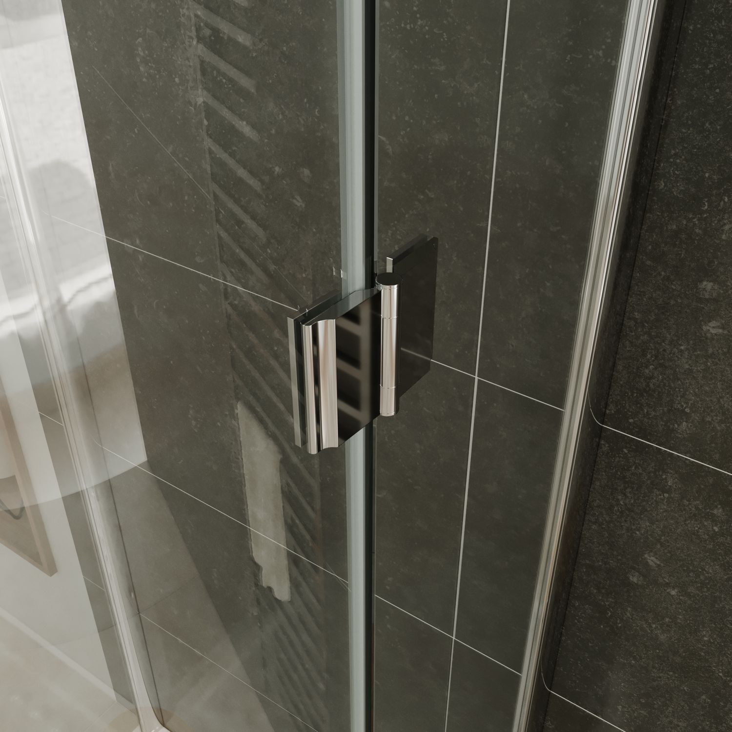 Halbkreisdusche Andrea mit Klapptüren aus ESG Sicherheitsglas