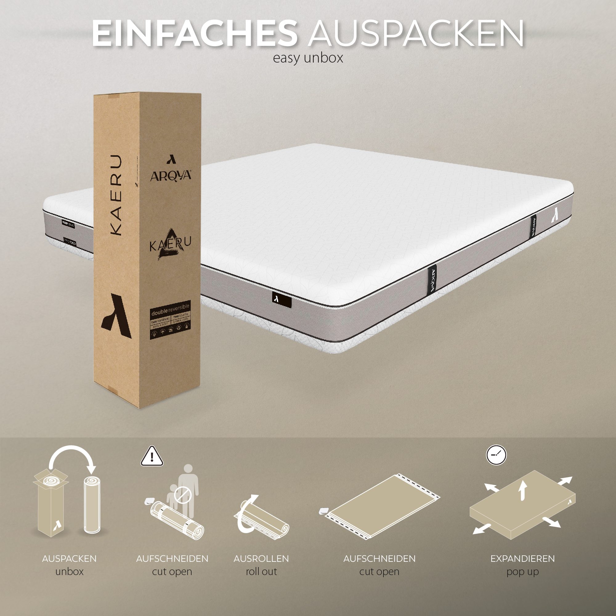 Matratze Kaeru – Wendbare 7-Zonen-Matratze mit zwei Härtegraden