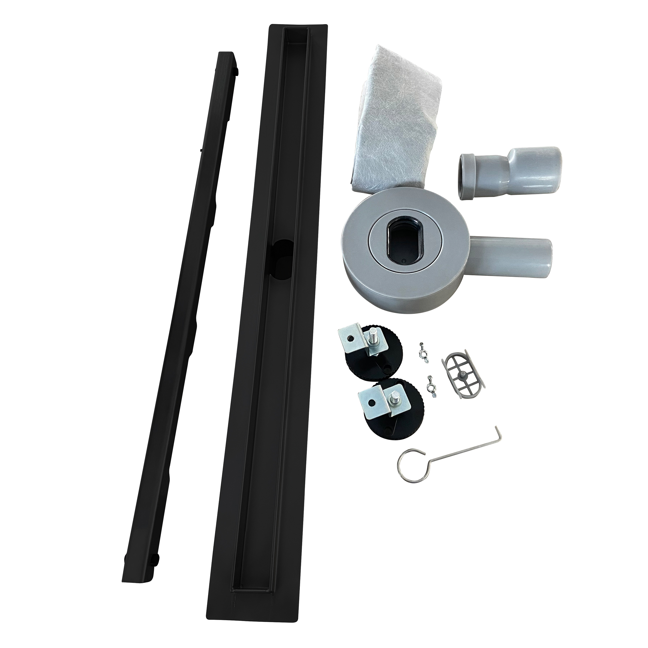 Stainless Steel Shower Drain - Ultra Flat Design - 360-Degree Adjustable Trap - SLIM Black Edge Drain B12