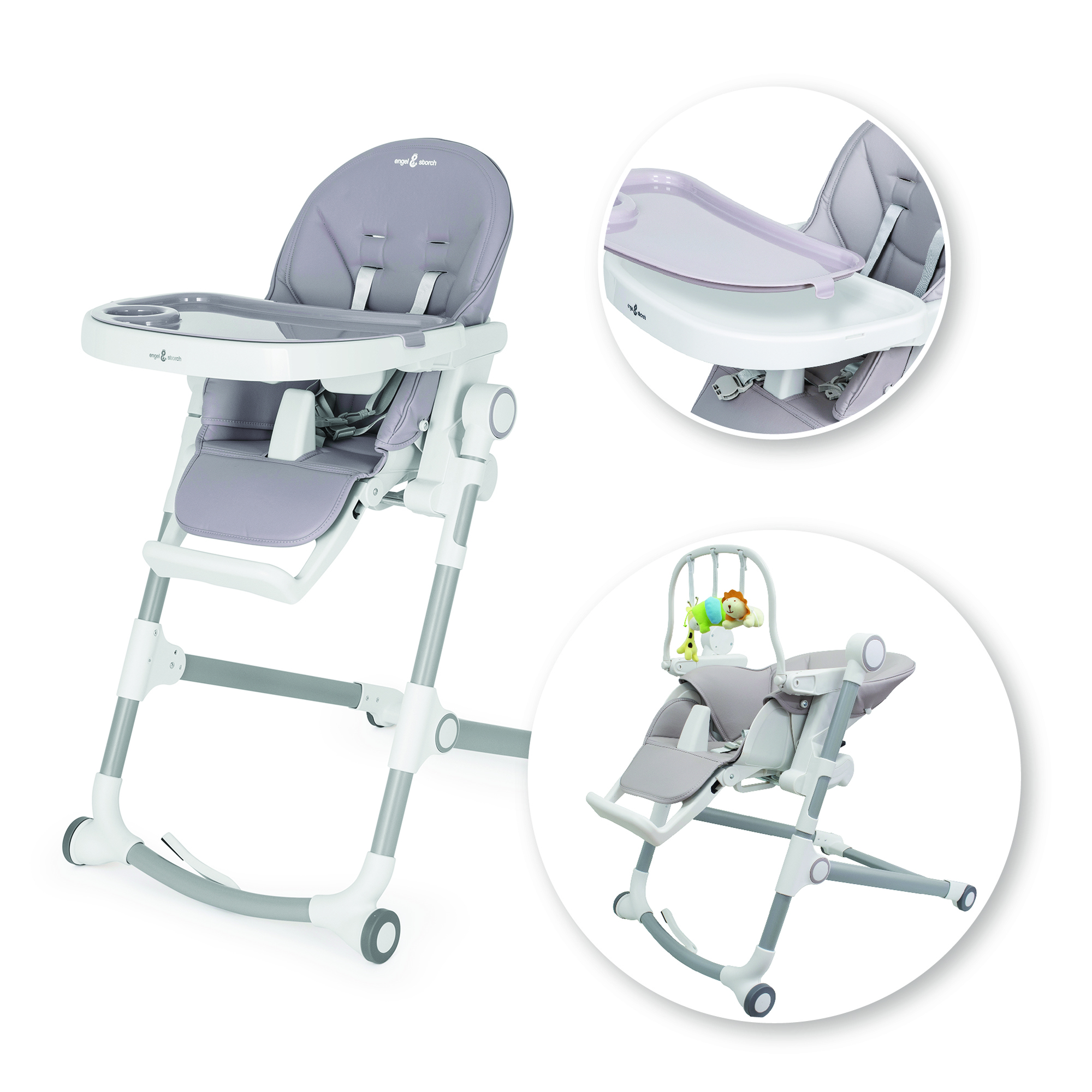 00Artboard 2 Children's High Chair HUGO - Adjustable and Foldable Baby Chair
