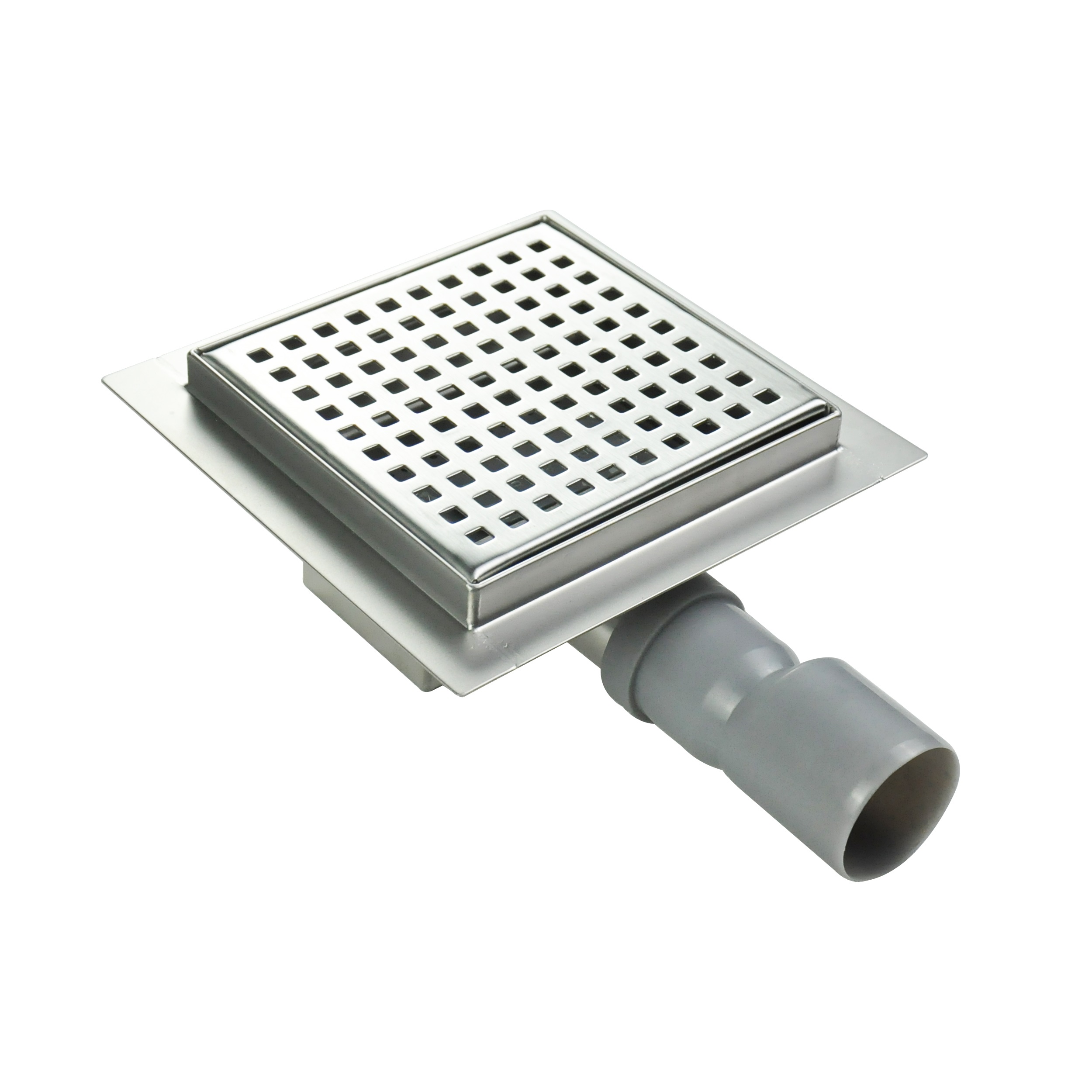 Square Shower Drain Q5 made of Stainless Steel for Flat Installation with Square Pattern