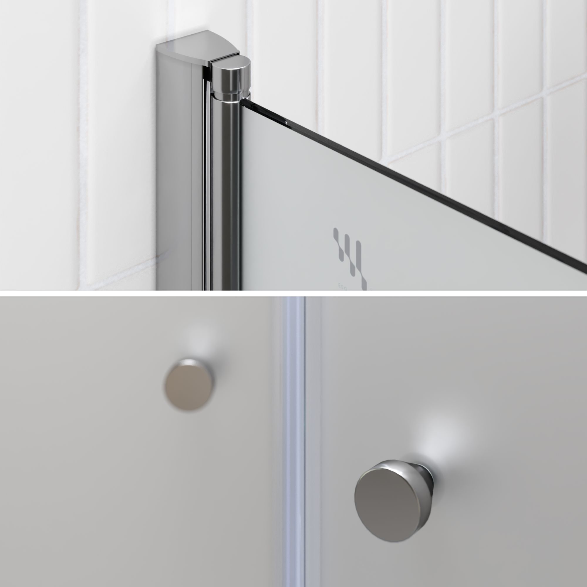 Duschtür Lima mit Pendeltüren 68-140 cm aus satiniertem ESG Sicherheitsglas